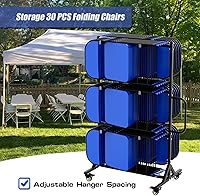 Vista 2 de Silla plegable y carrito de mesa, capacidad de peso de 400 libras, silla plegable Dolly Maximiza el uso del espacio vertical, 4 piezas, ruedas