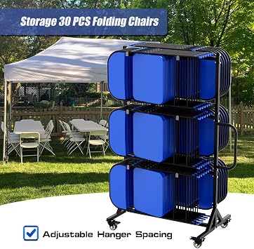 Folding Table and Chair Cart, Maximize The Use of Vertical Space