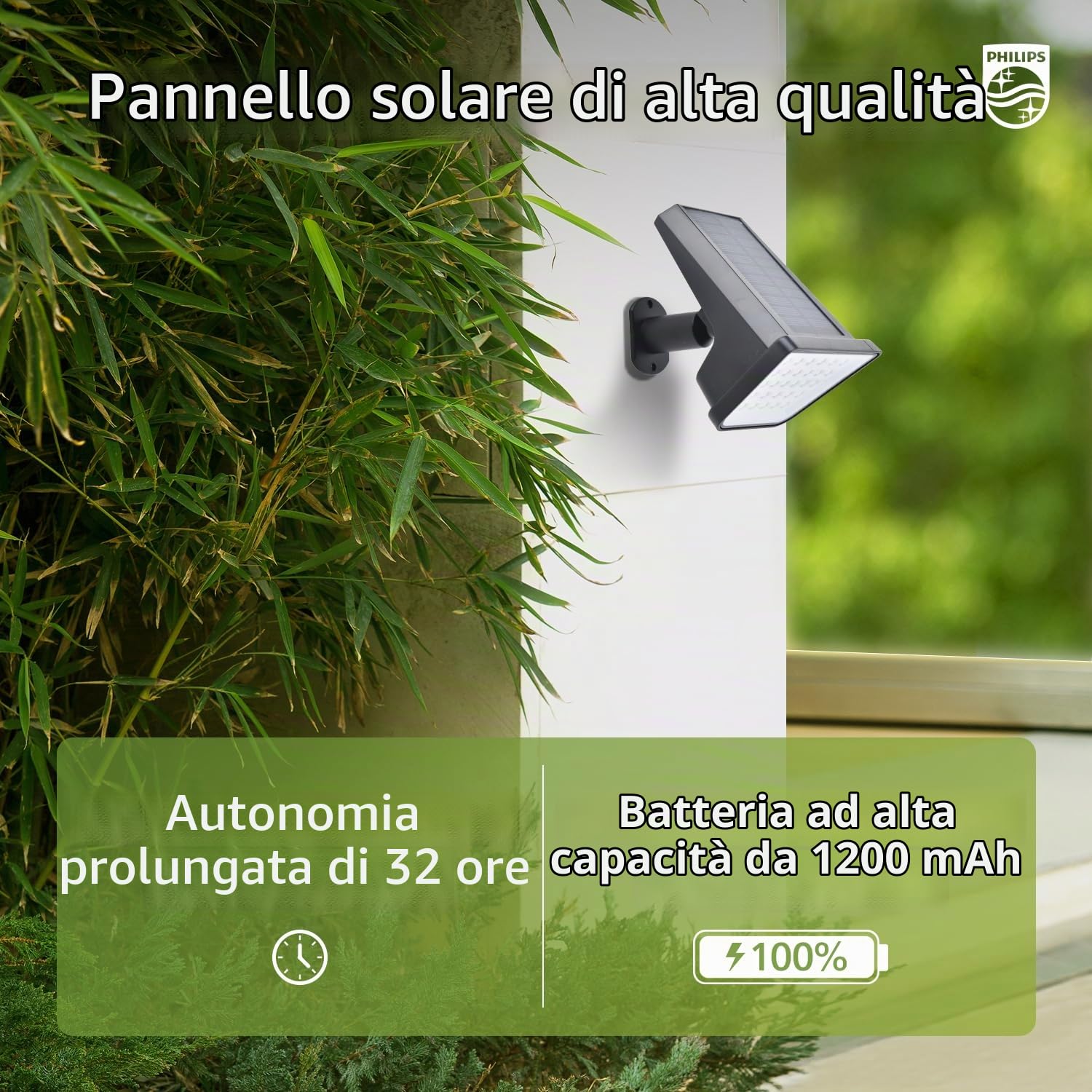 Philips Set di 6 faretti da esterni, impermeabili, 28 LED 7500 K, illuminazione paesaggistica per giardino, vialetto e prato, funzione crepuscolo all'alba