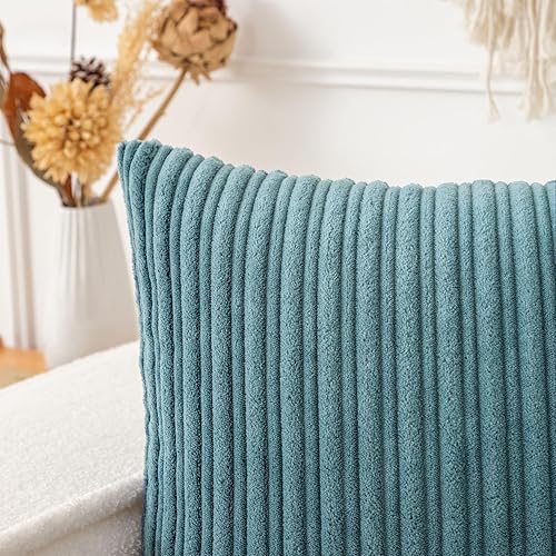 Miniatura 339 de UGASA - Juego de 2 fundas de almohada de terciopelo a rayas, funda decorativa para cojín con cremallera oculta para el hogar, sofá, dormitorio,