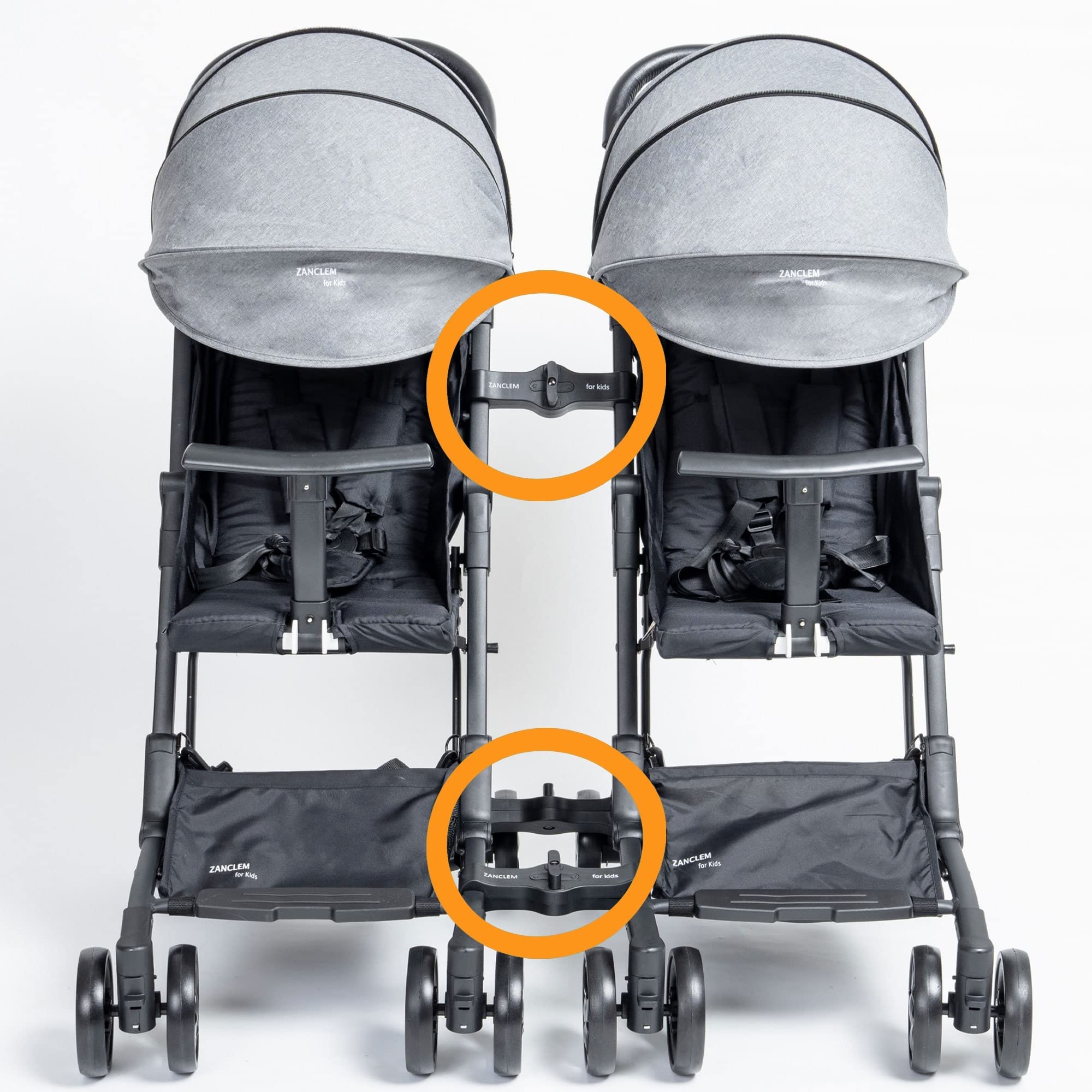 Kit Connettori Gemellare o Multi bimbo Per La Trasformazione Del PassegginoPiuma0+ In PassegginoPiumaTwin0+ Applicazione Veloce x Passeggino Gemellare o Fratellare Ultra Leggero