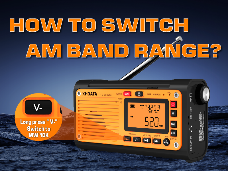 Radio XHDATA D-608WB Multifunzione - FM/AM/SW, Manovella, Solare, Bluetooth, Torcia E SOS