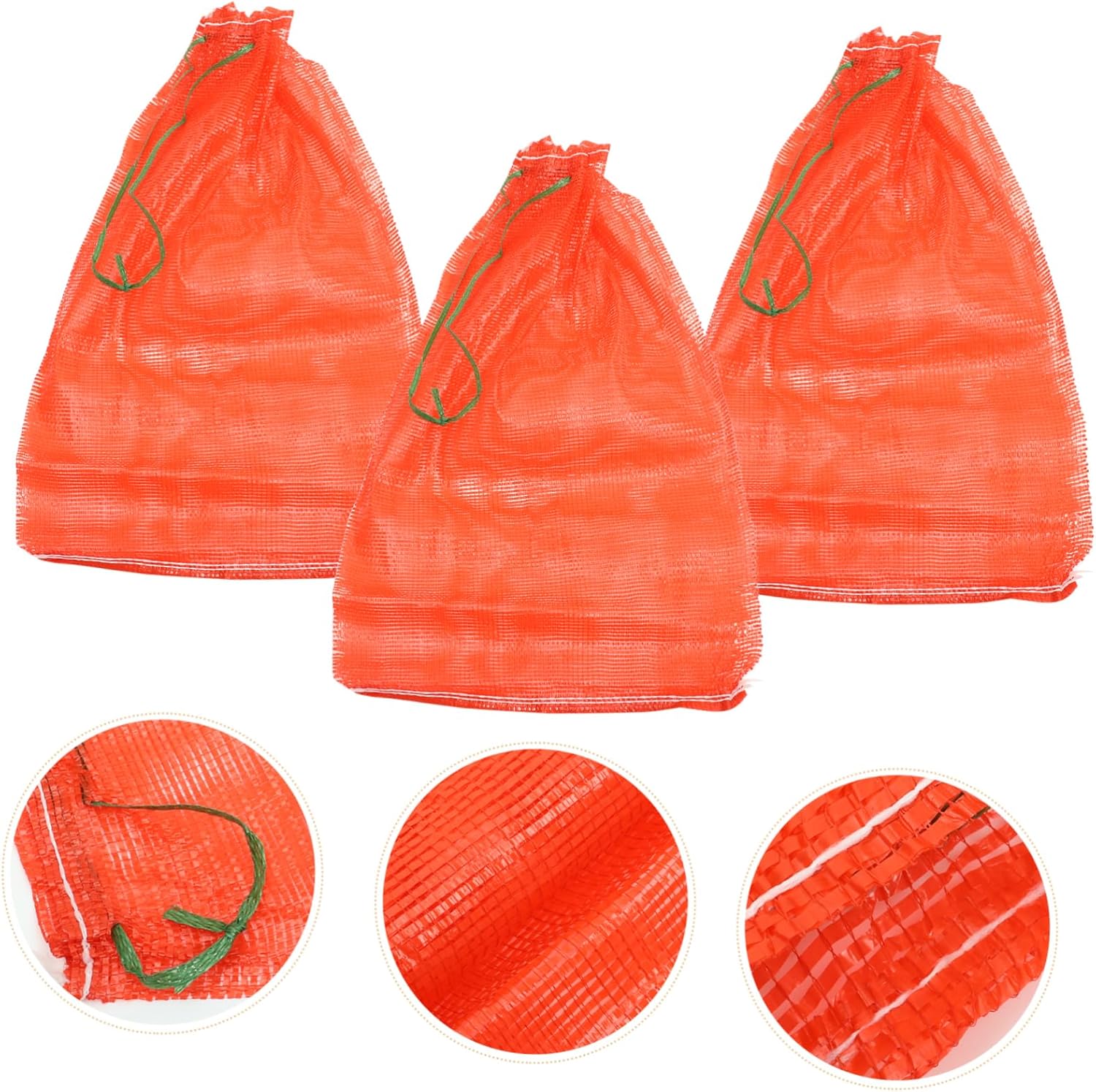 50pcs Reusable Mesh Produce Bags Mesh Net Tote Bag for Storage Pantry Organizers Toys Fruits Vegetables Drawstring Open Side