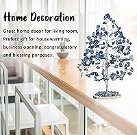 Vista 21 de Rose Quartz Gemstone Tree of LifeNatural Reiki Crystals Gemstone Chakra Tree for Positive Energy, Geode Agate Slice Base, Feng Shui Decor, Good