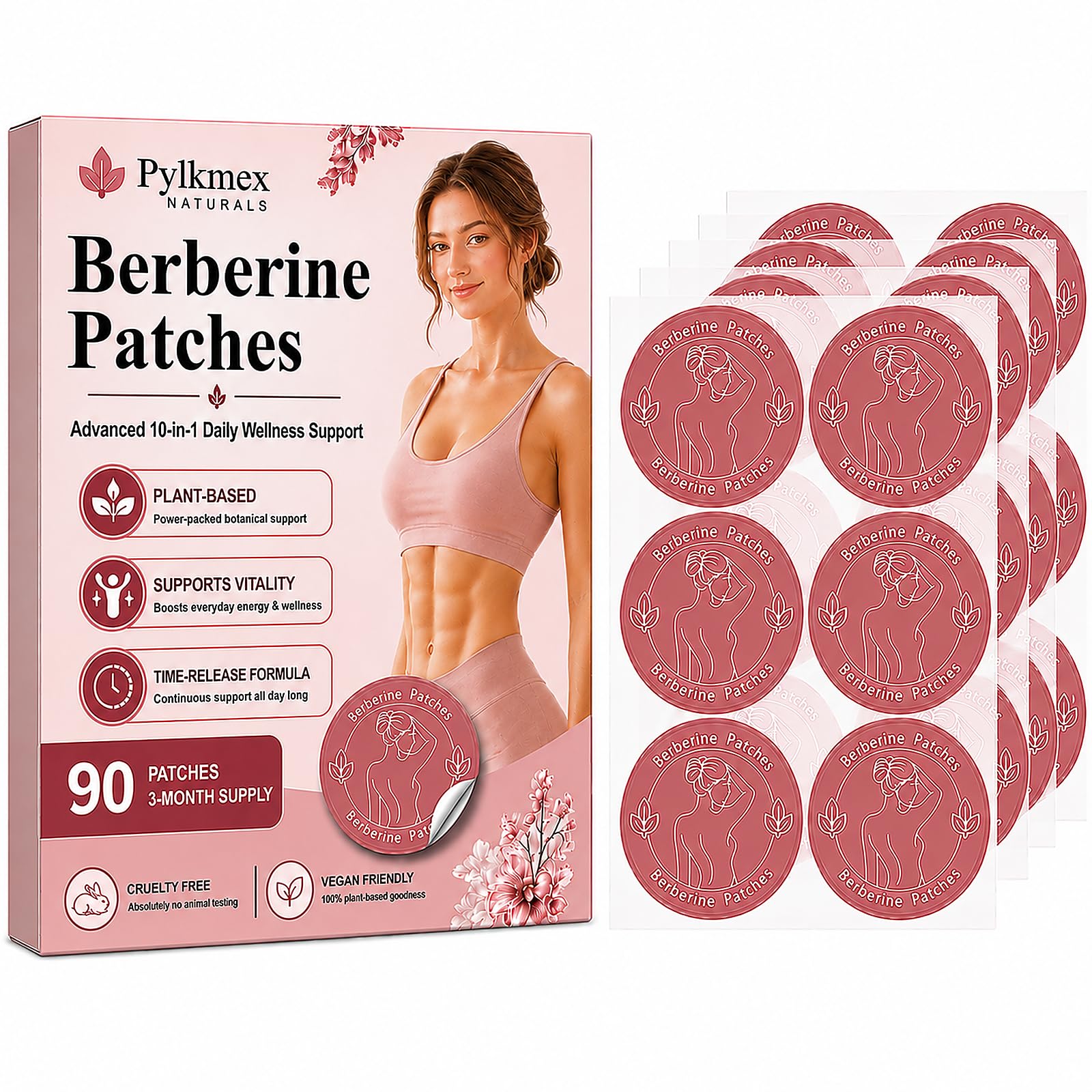 Berberine Patches with L-glutamine, Pomegranate, and Cinnamon Large A