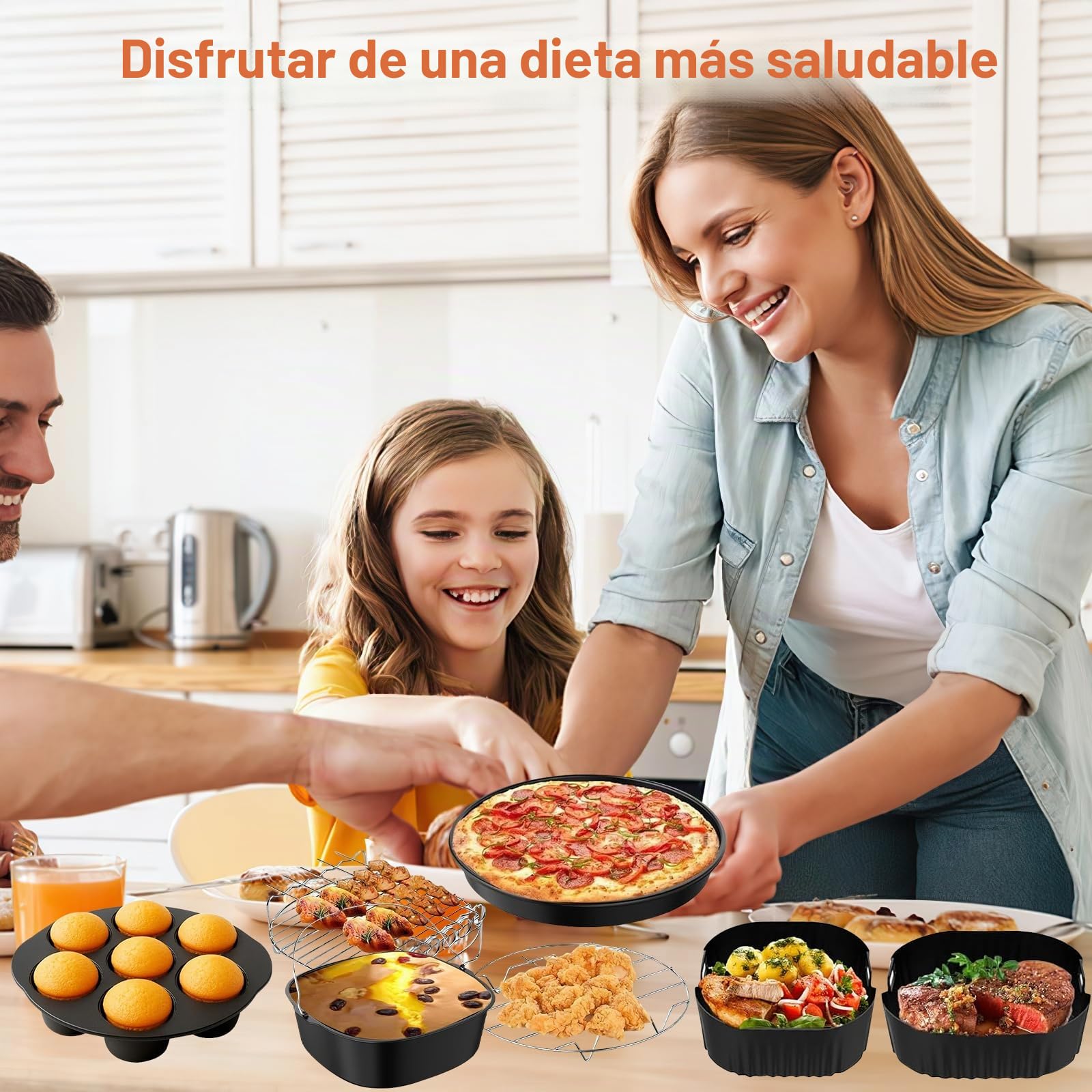 Accesorios para Cosori Turbo Tower/Pro/Smart Freidora de Aire Caliente, 16 Piezas de Accesorios para Freidora de Aire Caliente 6,5 l/4,3 l, Accesorio de Silicona para Freidora de Doble Pila