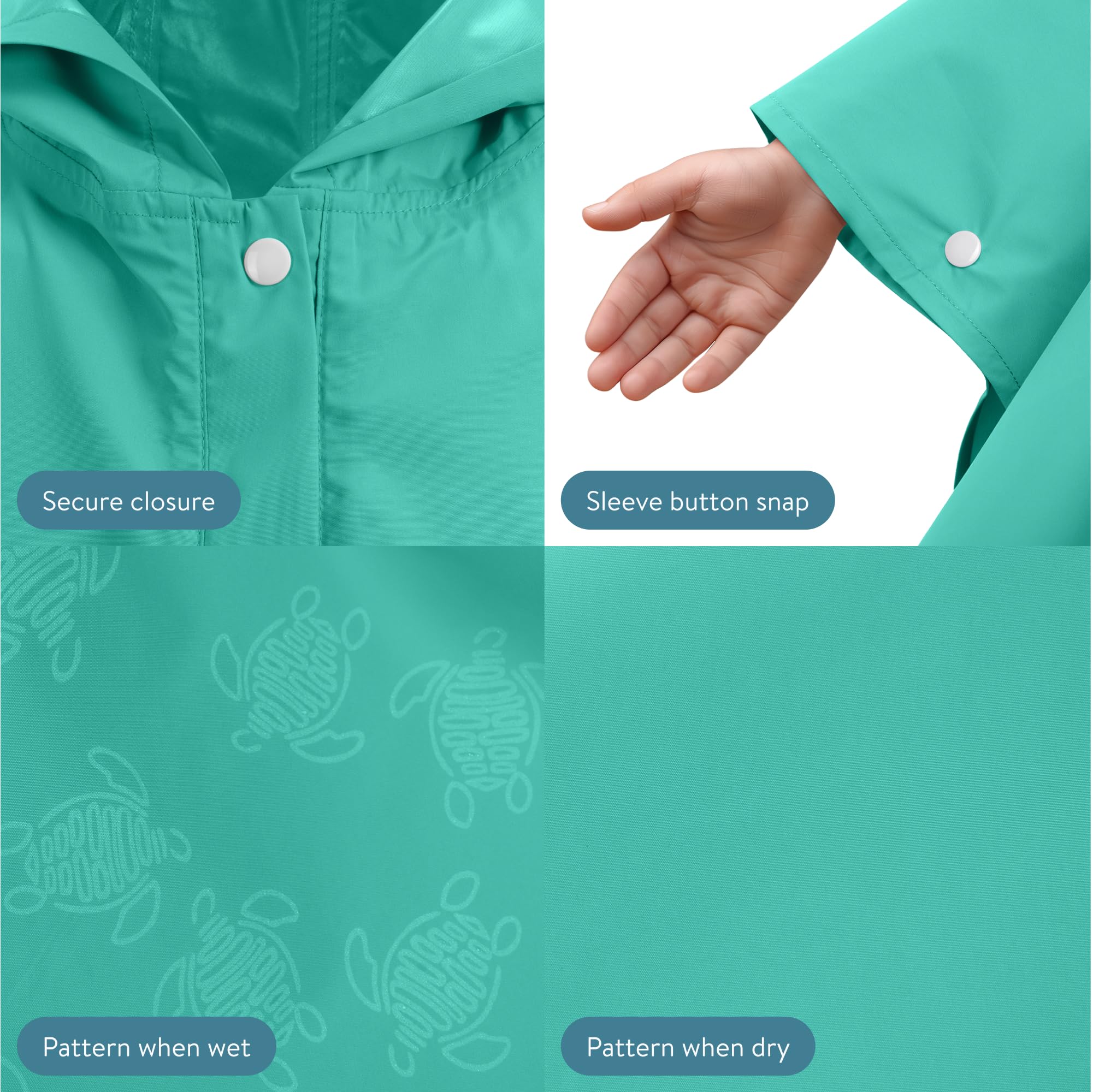 JEMIDI Poncho Impermeable Niño - Capa de Lluvia Infantil Mágica con Cambio de Color al Contacto con Agua - Con Bolsa de Transporte - Poncho Lluvia Niña Niño 3-5 Años - Morado