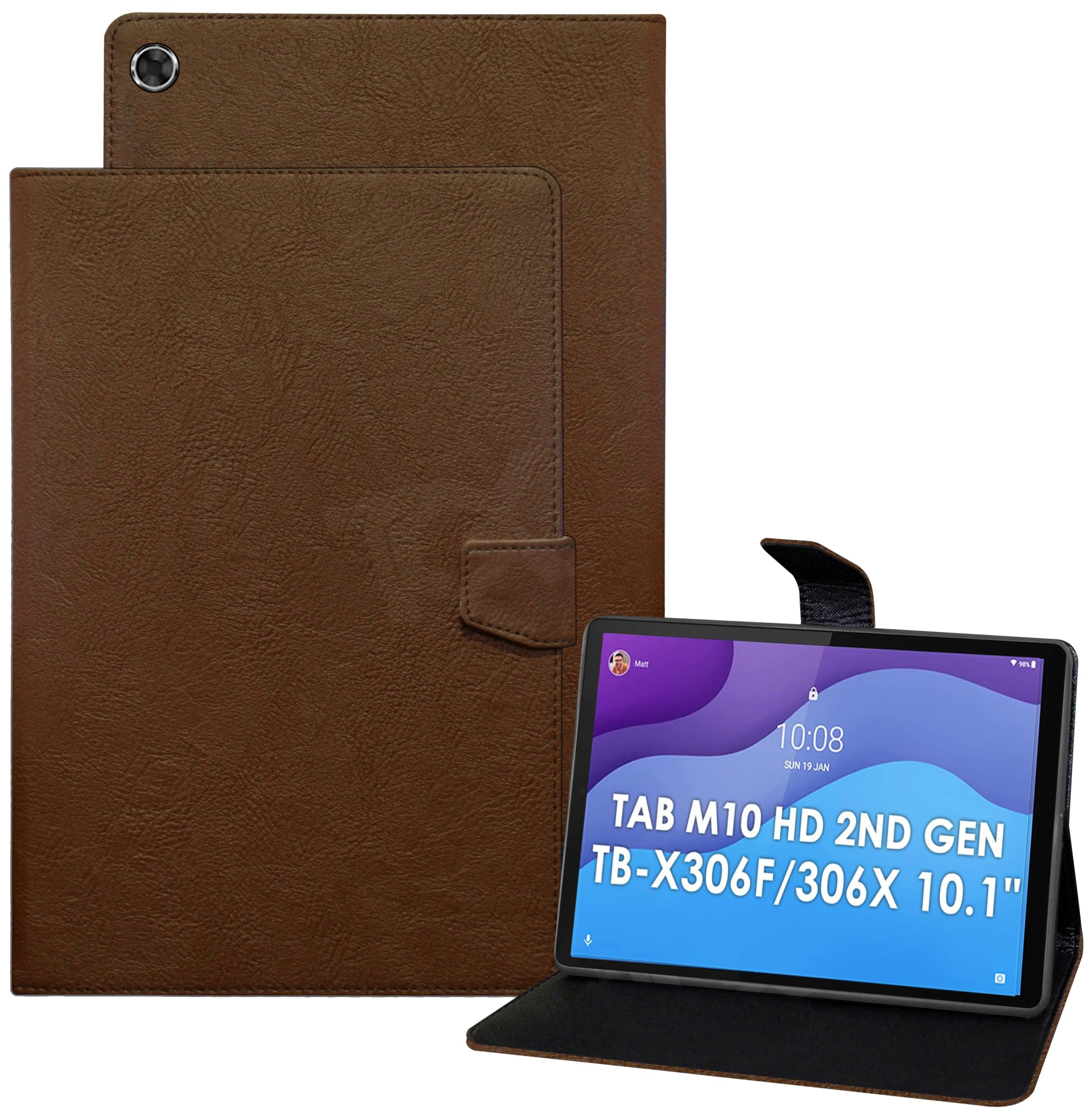 TGK Plain Design Leather Flip Stand Case Cover for Lenovo Tab M10 HD 2nd Gen TB-X306X / Smart Tab M10 HD 2nd Gen TB-X306F (Brown) (B09H4QJTGY) Amazon Price History, Amazon Price Tracker