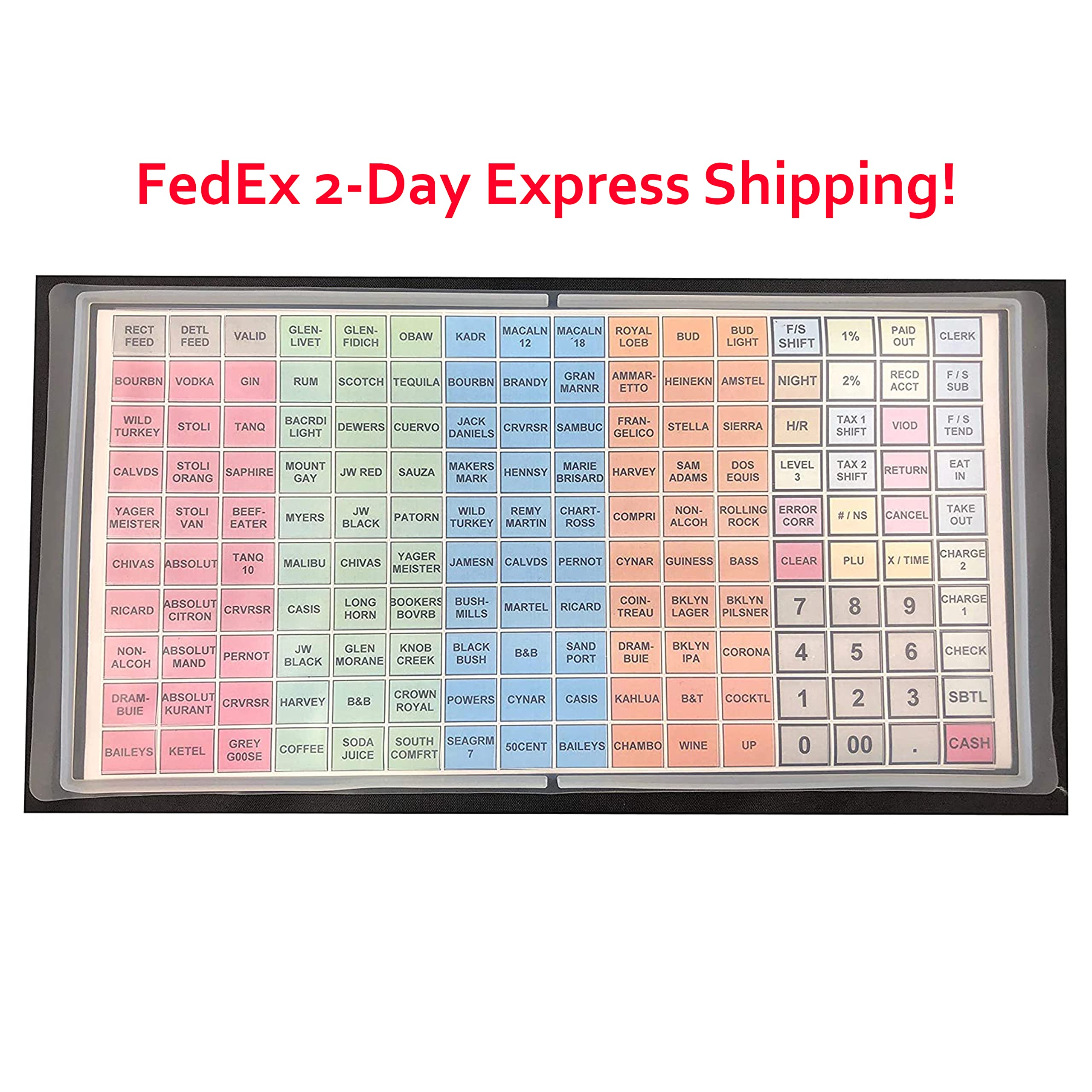 HK SYSTEMS SAM4s SPS 520, SPS 530 ER 5200M, ER 5200, Flat Cash Register Keyboard Cover Overlay Silicone Wet Cover - 1 Piece