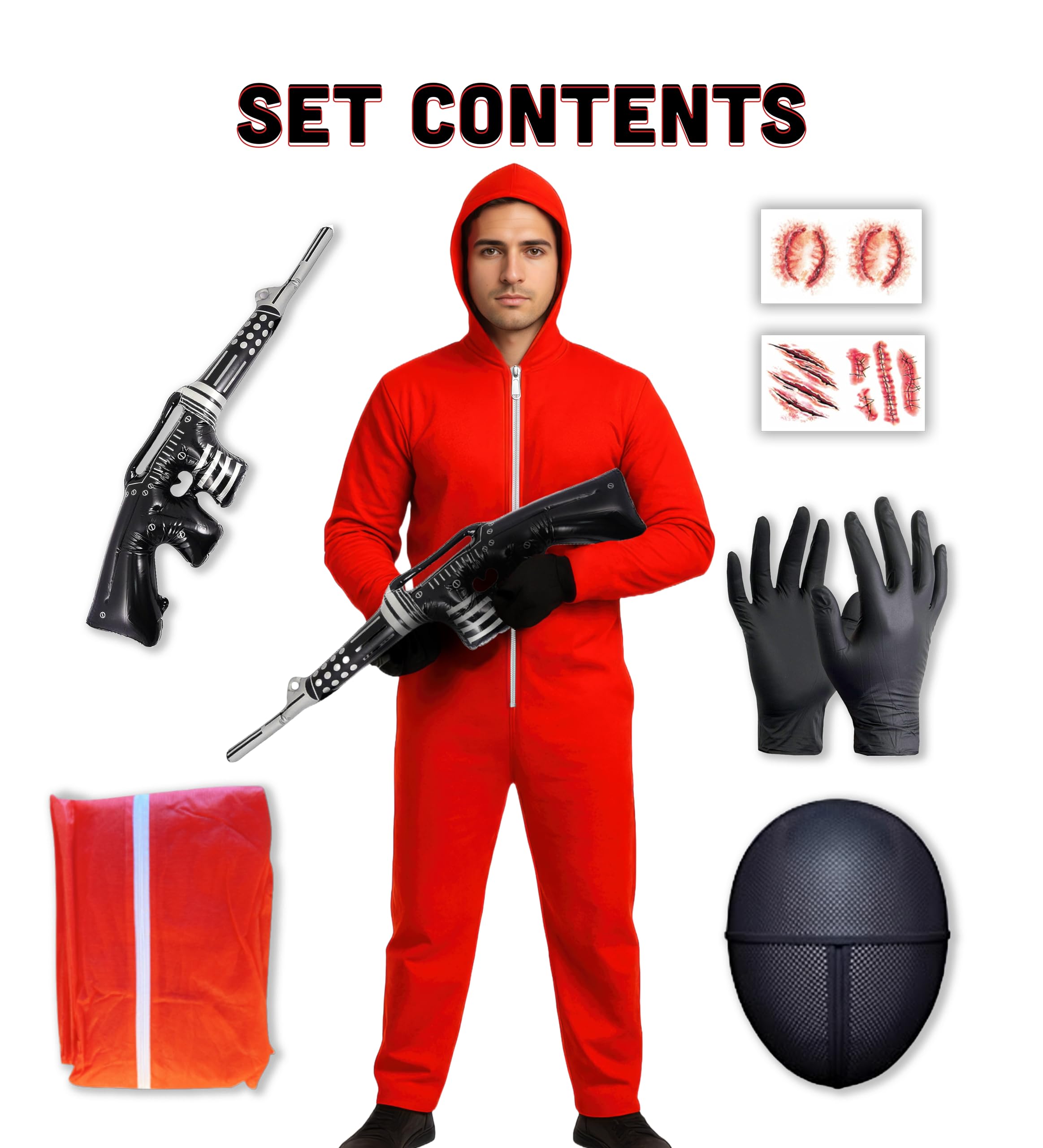 5 pcs Guard Costume - Halloween Costumes For Men - Adult & Teen One Size Fits All - 2025 Trending Fancy Dress - UK Based Brand - Image 2