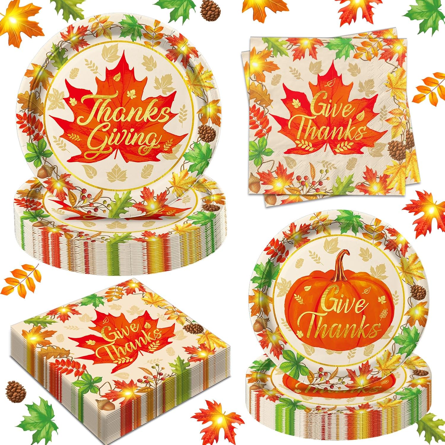 144 PCS Thanksgiving Party Supplies Kit Fall Party Supplies