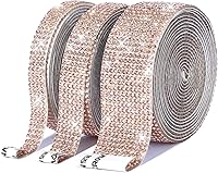 Vista 18 de 3 rollos de 6 m de cinta autoadhesiva con diamantes de imitación de cristal, cintas adhesivas de diamantes de imitación con diamantes de 2 mm