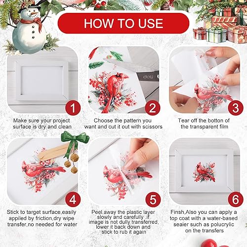 Miniatura 9 de BBTO 12 hojas de transferencia de otoño de Acción de Gracias para manualidades y muebles, calcomanías de transferencia de Navidad, calcomanías de