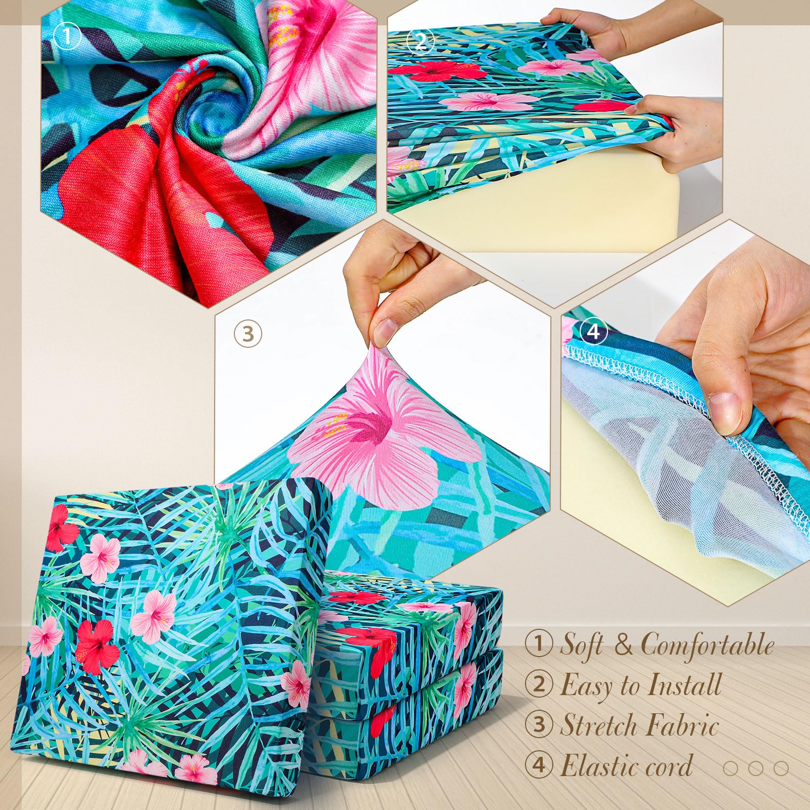 Colorful Patio Cushion Covers - 12 Pack -7