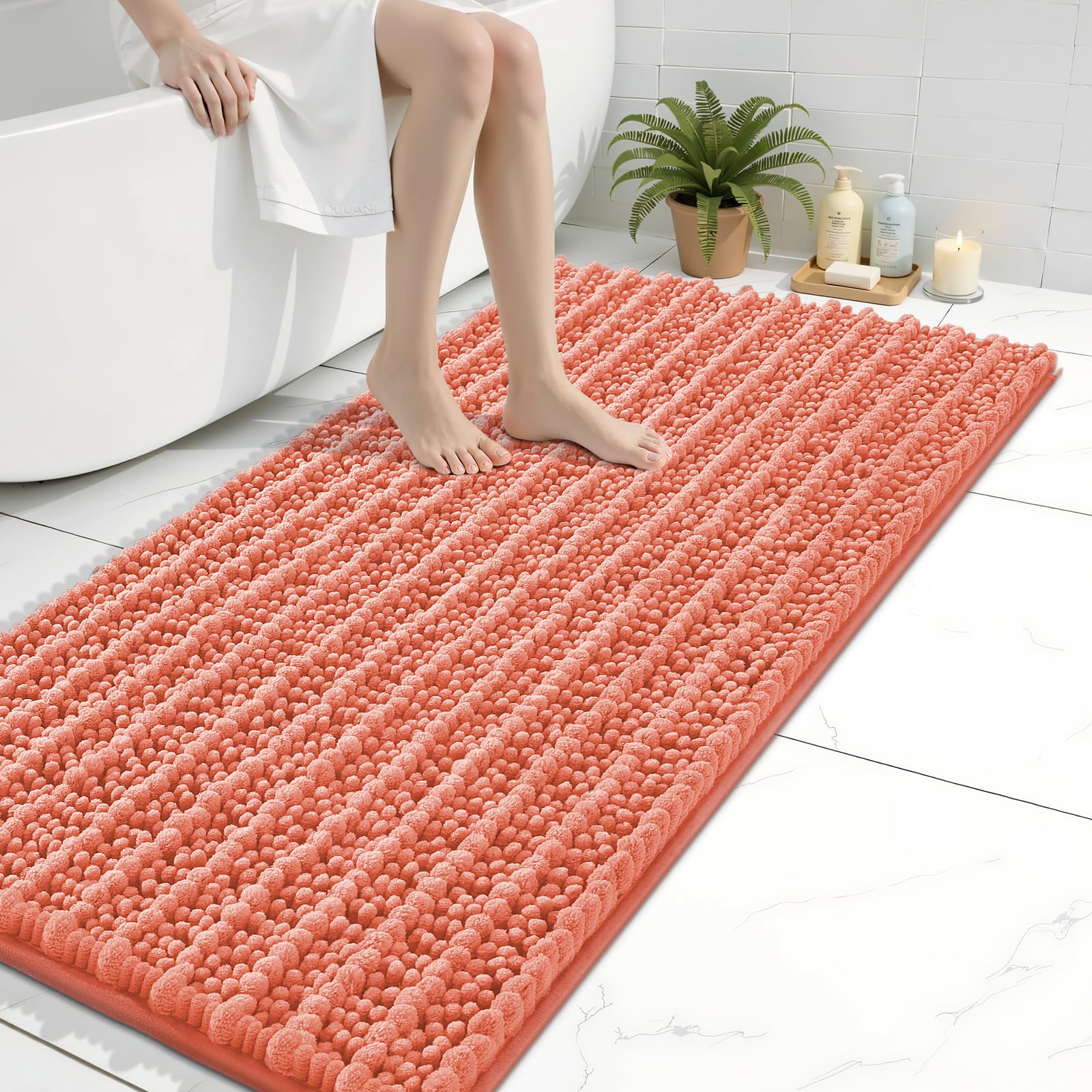 Arotive Bathroom Rugs Mat 44x24, Soft Absorbent Chenille Shaggy Bath Mat