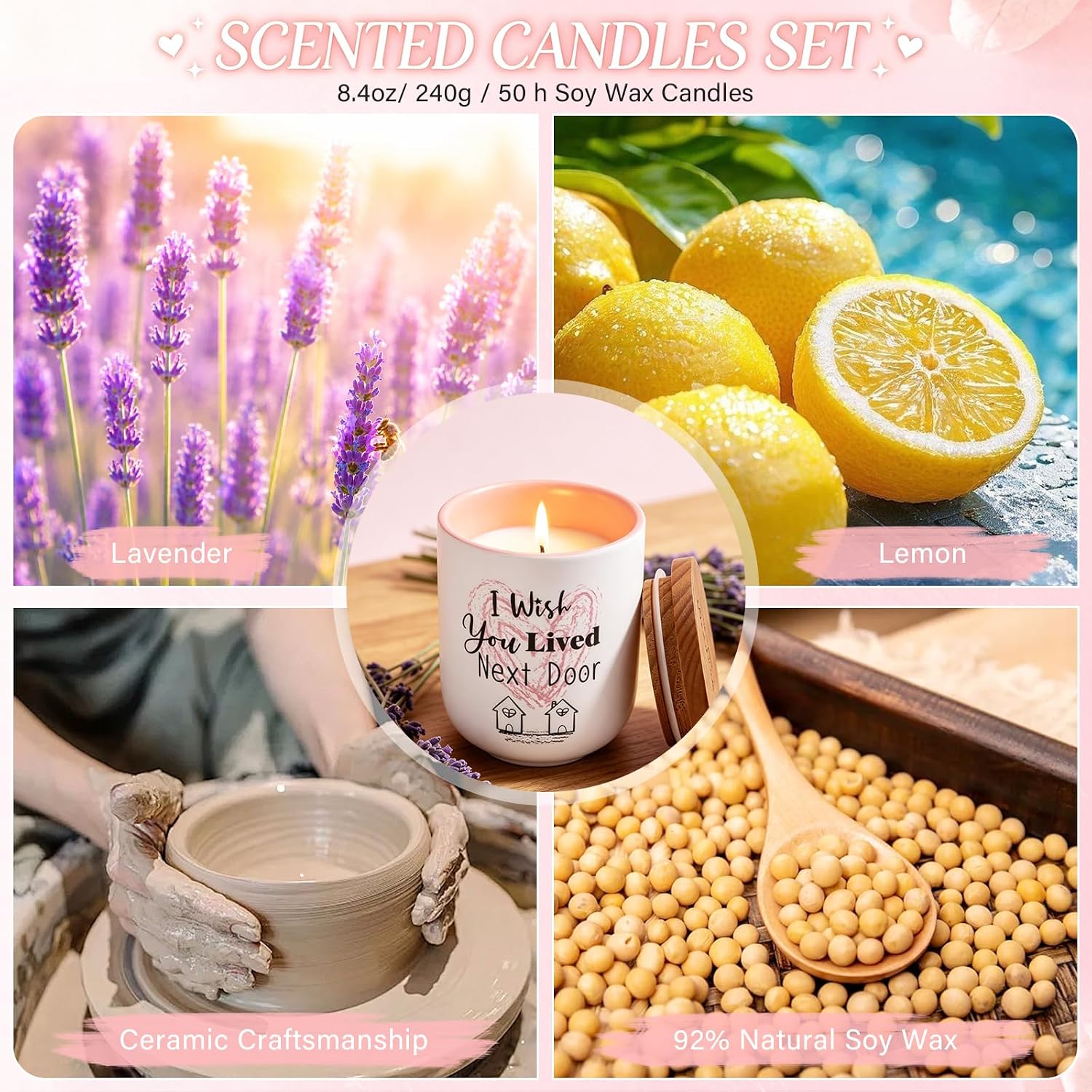 Best Friend Gift for Women, Birthday Gift for Women, Lemon Lavender 8.4 Oz image 5