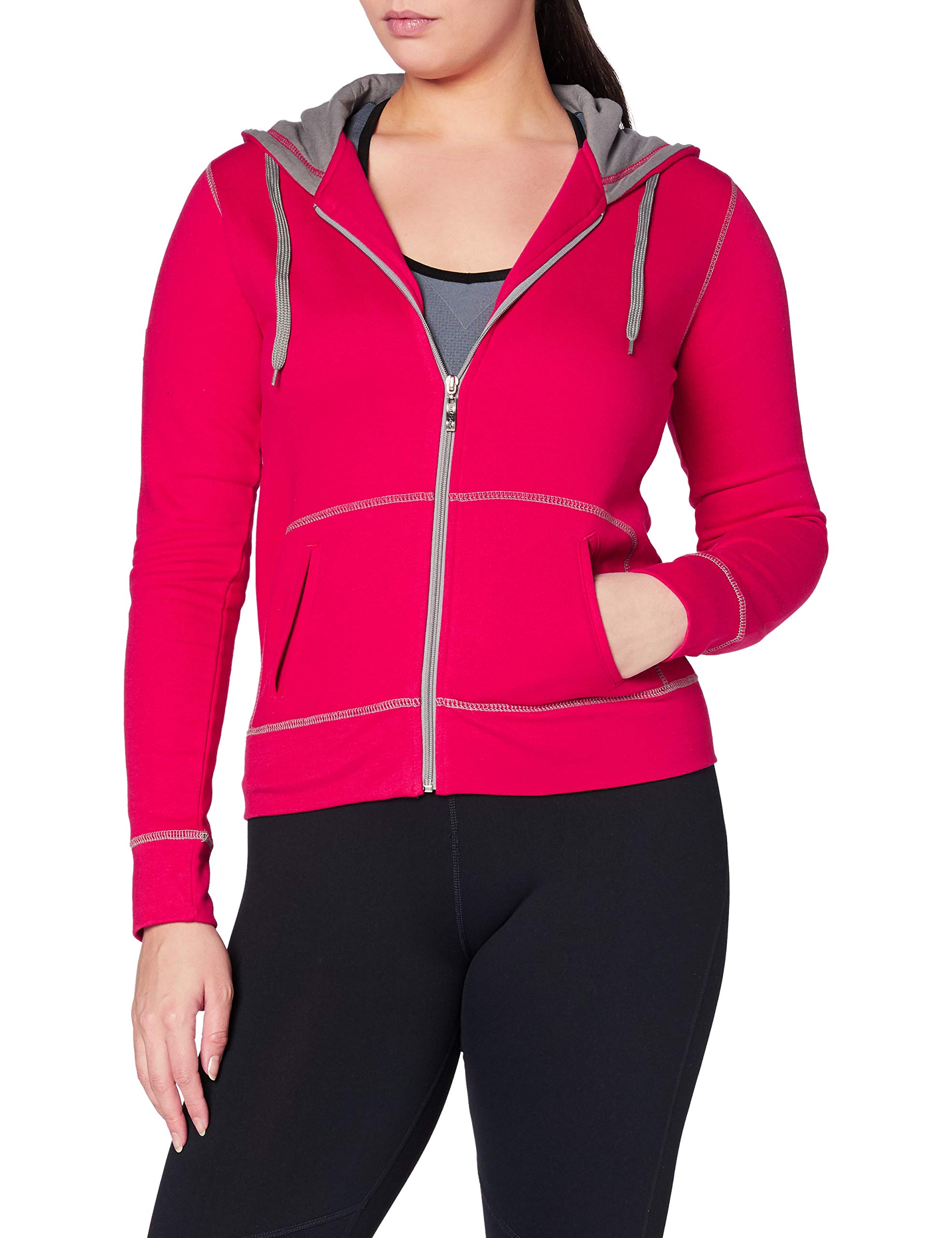 Starling Women 31HJ Hooded Jacket - Fuchsia/Anthracite/Light Grey, Size 40
