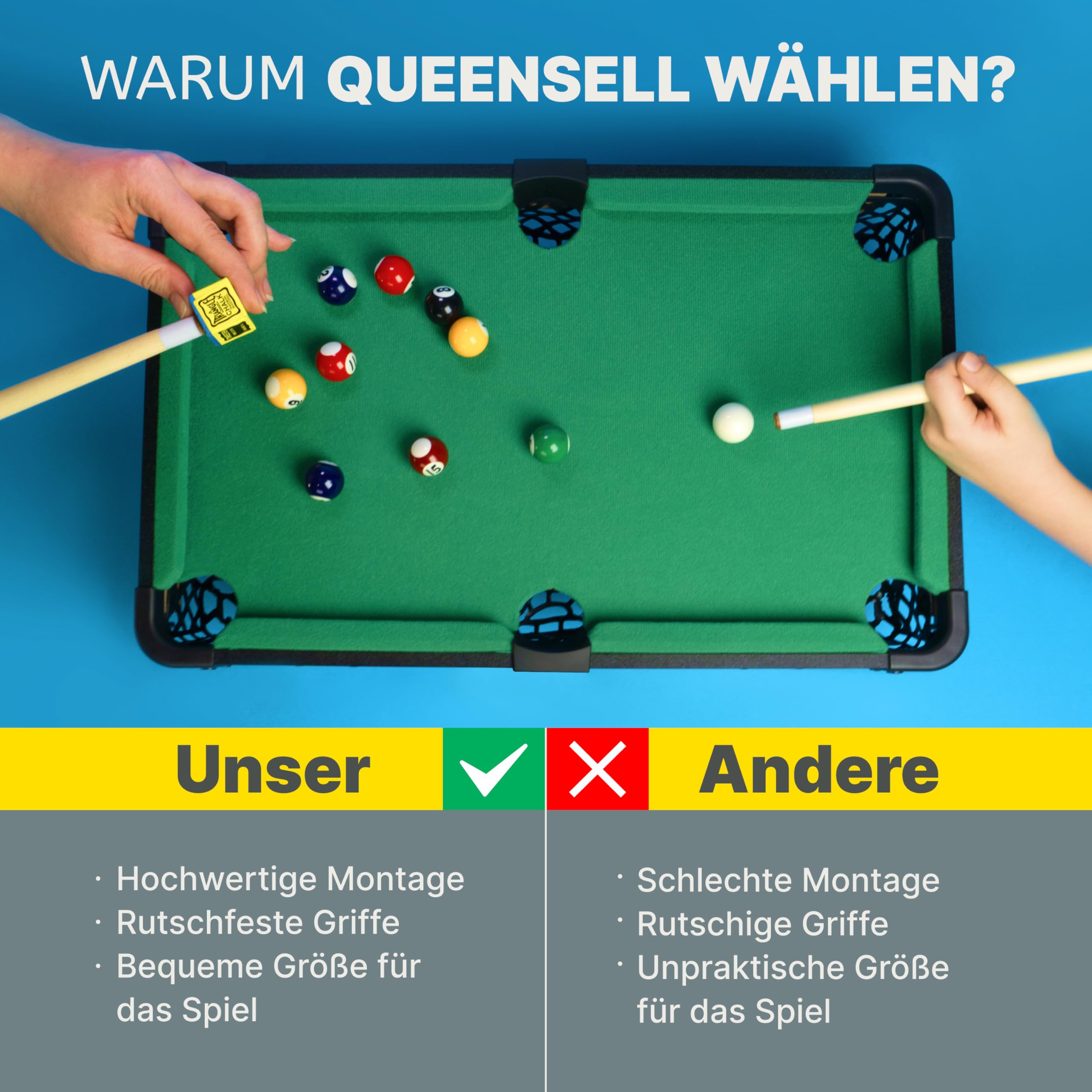 Spieltisch 50 cm Kleiner Billardtisch Mini-Billardtisch für Familienspielabende