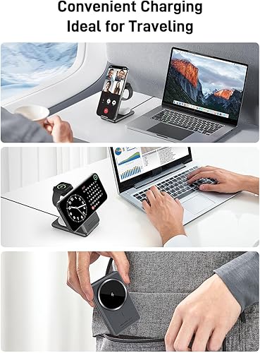 Miniatura 6 de Cargador inalámbrico para Apple, cargador MagSafe 3 en 1, cargador magnético plegable para iPhone 17161514, Airpods Pro 2, iWatch Series 10987,