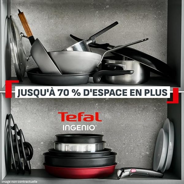 Tefal Ingenio Excellence Fusion, Poêle 26 cm, Empilable, Revêtement antiadhésif, Induction, Fabrication française, P0050553 - 3