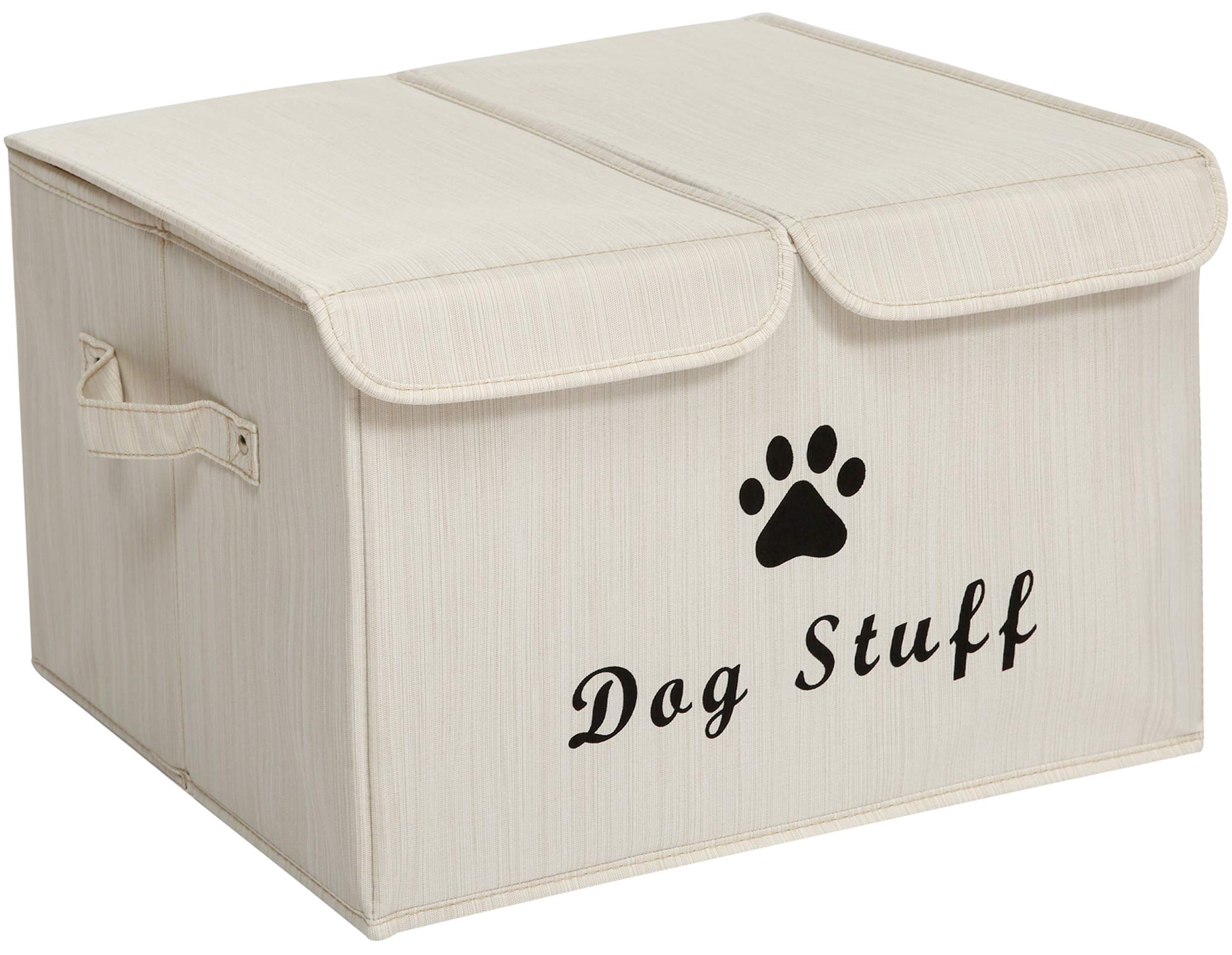 Dog toy box with lid dog storage organizer perfect basket for dog toys living room, playroom, closet, home organization and storage - Dog - Bamboo