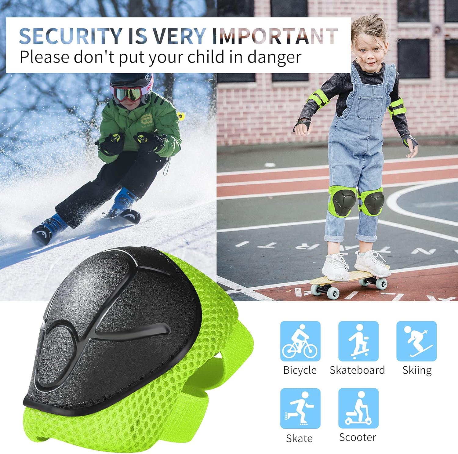 Gudook Knee Pads for Kids : Knee and Elbow Pads Wrist Guards 3 in 1 Kids Protective Gear Set for Skateboarding BMX Inline Roller Skating Cycling Bike Rollerblading Scooter Riding Sports Kids Knee Pads : Sports & Outdoors