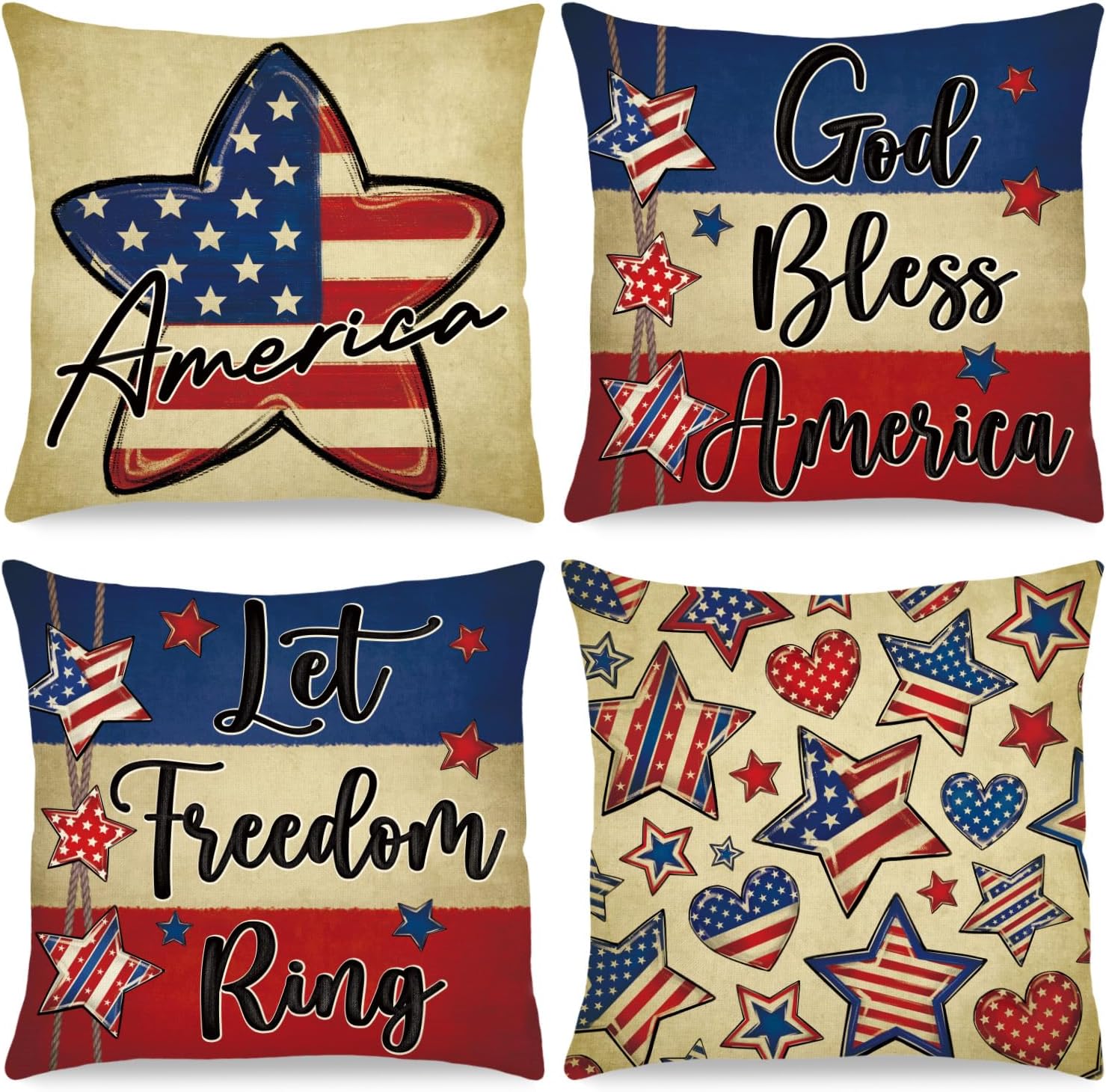 Summer Pillow Covers 18x18 Inch Sunflower Bee Throw Pillowcase Set of 4 thumbnail