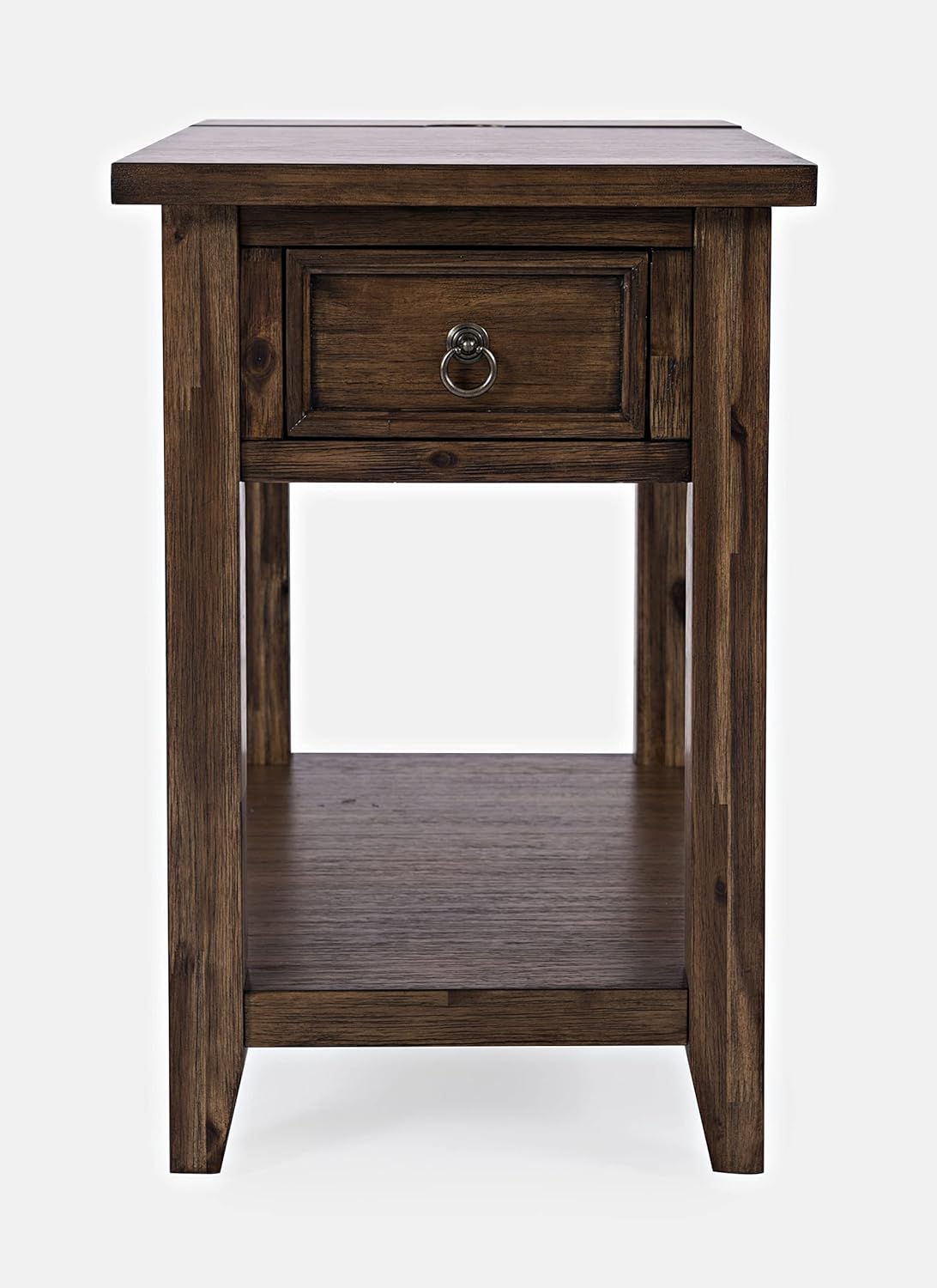 Jofran Bakersfield Side USB Charging Table, Wire Brush Brown