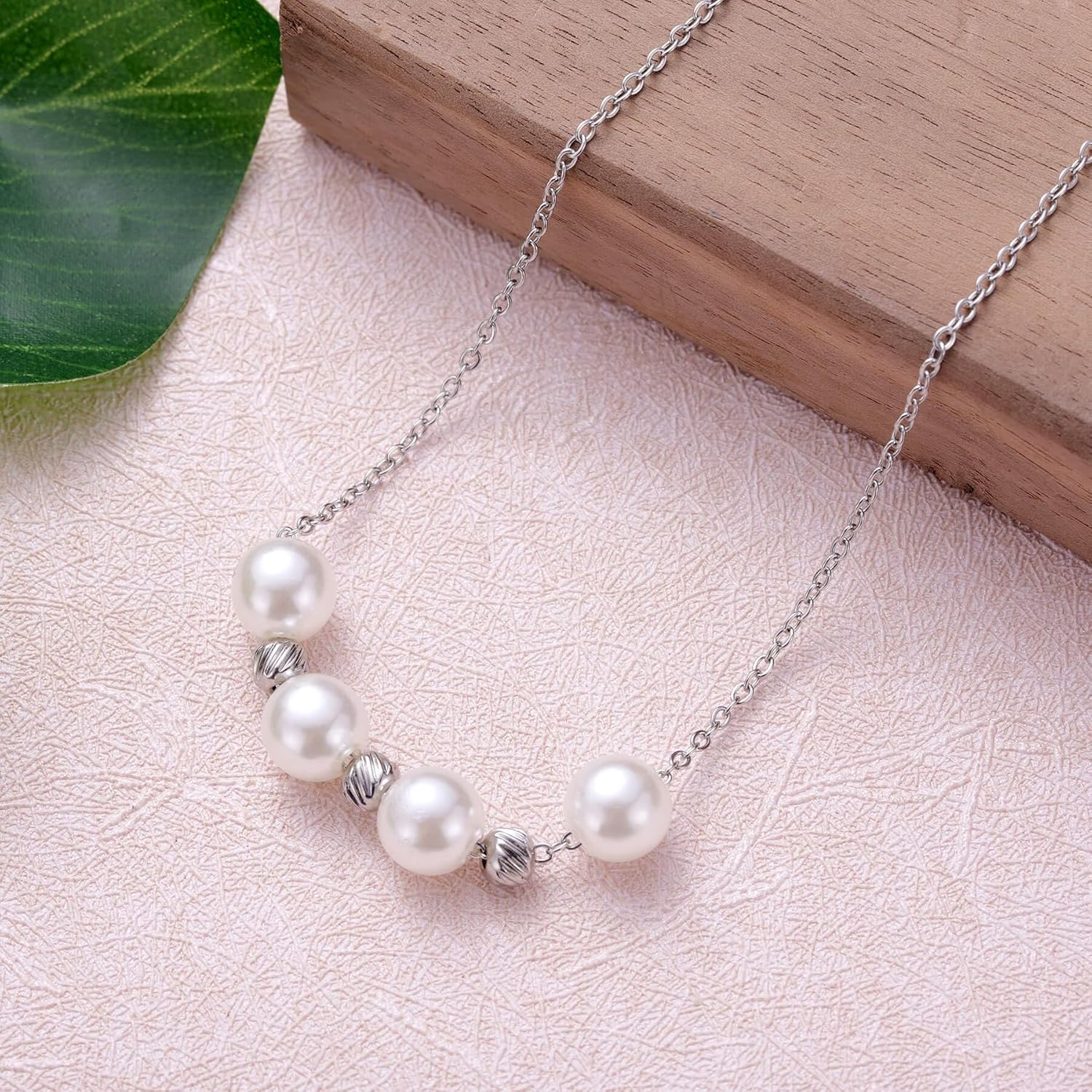 Birthday Gifts for Women, Silver Pearl Necklace for 40 50 60 70 Year Old Women, 40th 50th 60th 70th Birthday Necklace for Her, 4 5 6 7 Decade Necklace - Image 3