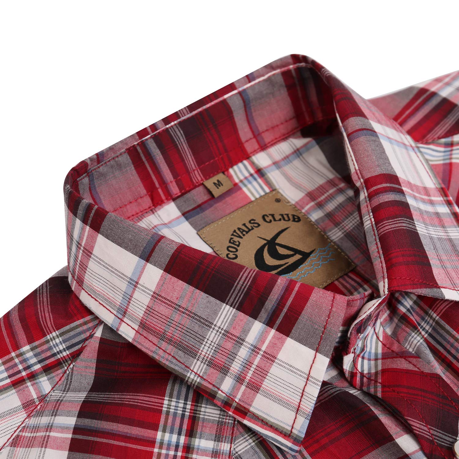 Coevals Club Chemise Hommes Manches Courtes Décontractée Western Cowboy Pearl Snap Short Sleeve Casual Two Pockets Button Up Shirts Regular Fit