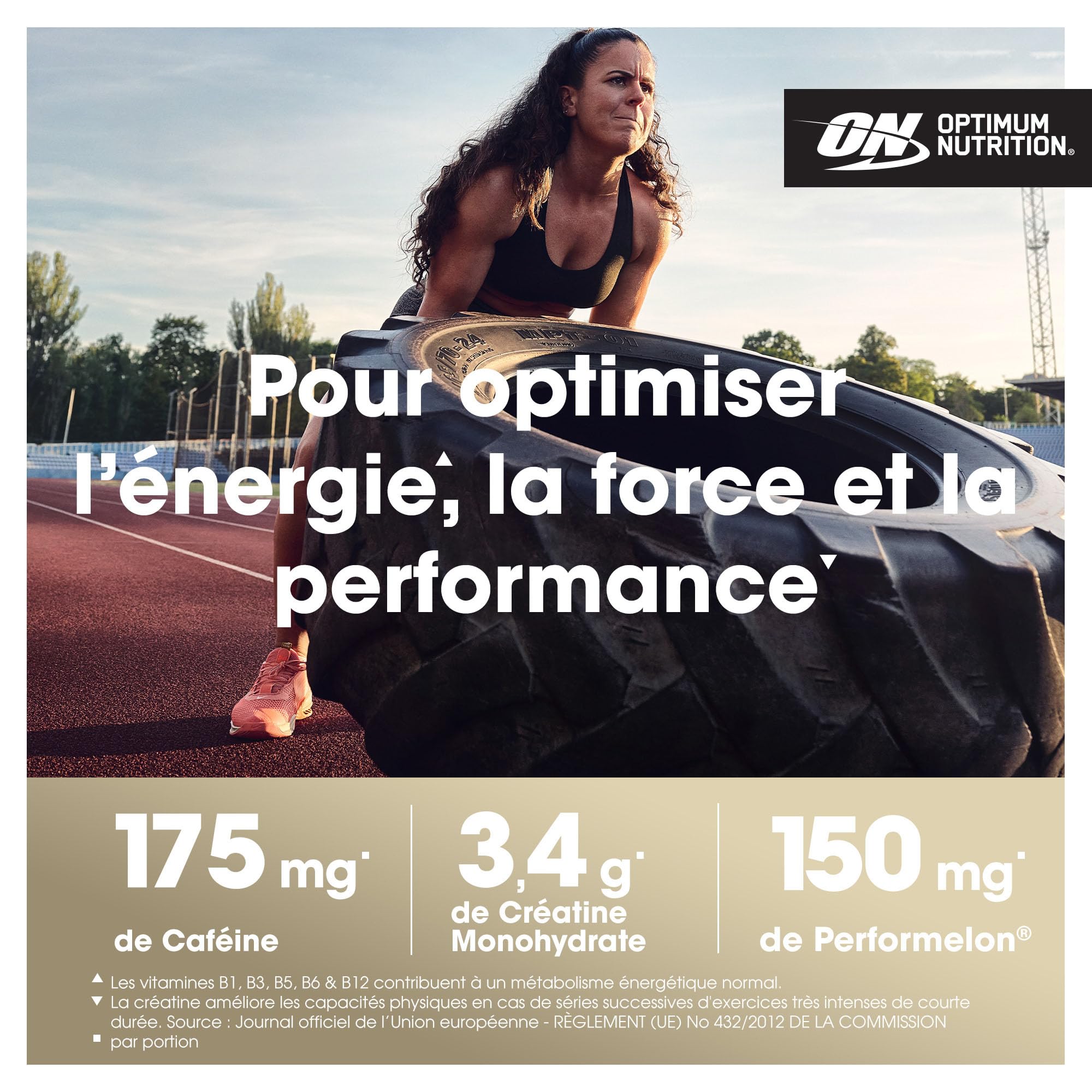 Optimum Nutrition Gold Standard Pre-Workout en Poudre, Boisson Énergétique Goût Fruit Punch, 330g, 30 Doses