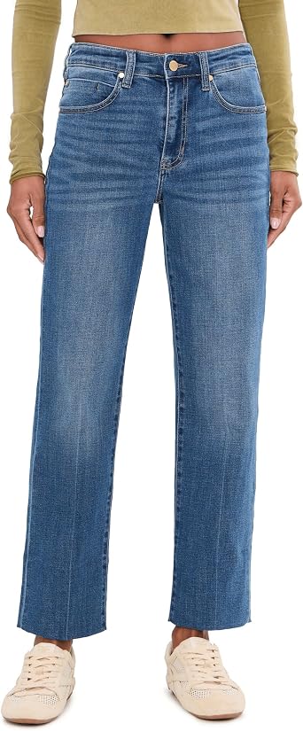 Liverpool Los Angeles 28" Kennedy Mid-Rise Crop Straight Leg Jeans with Blind Hem