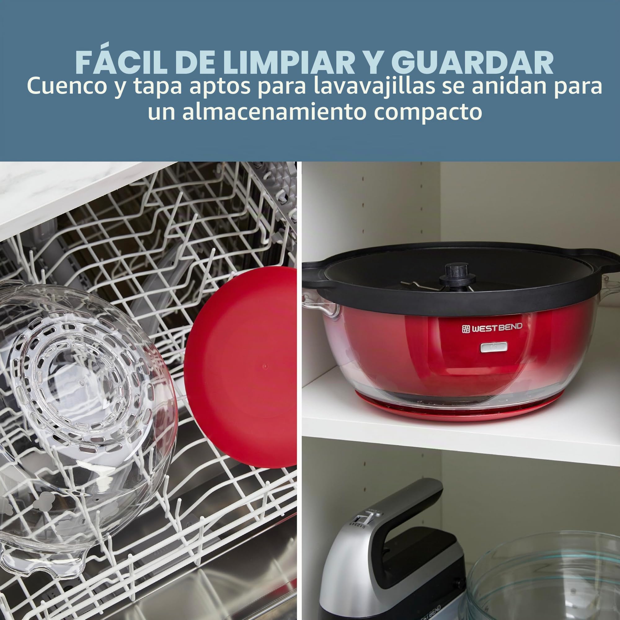 West Bend Stir Crazy Hot Oil Popper, máquina para hacer palomitas de maíz con tapa grande para servir y varilla de agitación, 6 cuartos de galón, rojo