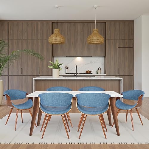 Miniatura 21 de Armen Living - Silla de comedor estilo mediados de siglo Butterfly con acabado en nogal y tela color carbón Tela de carbón/nogal