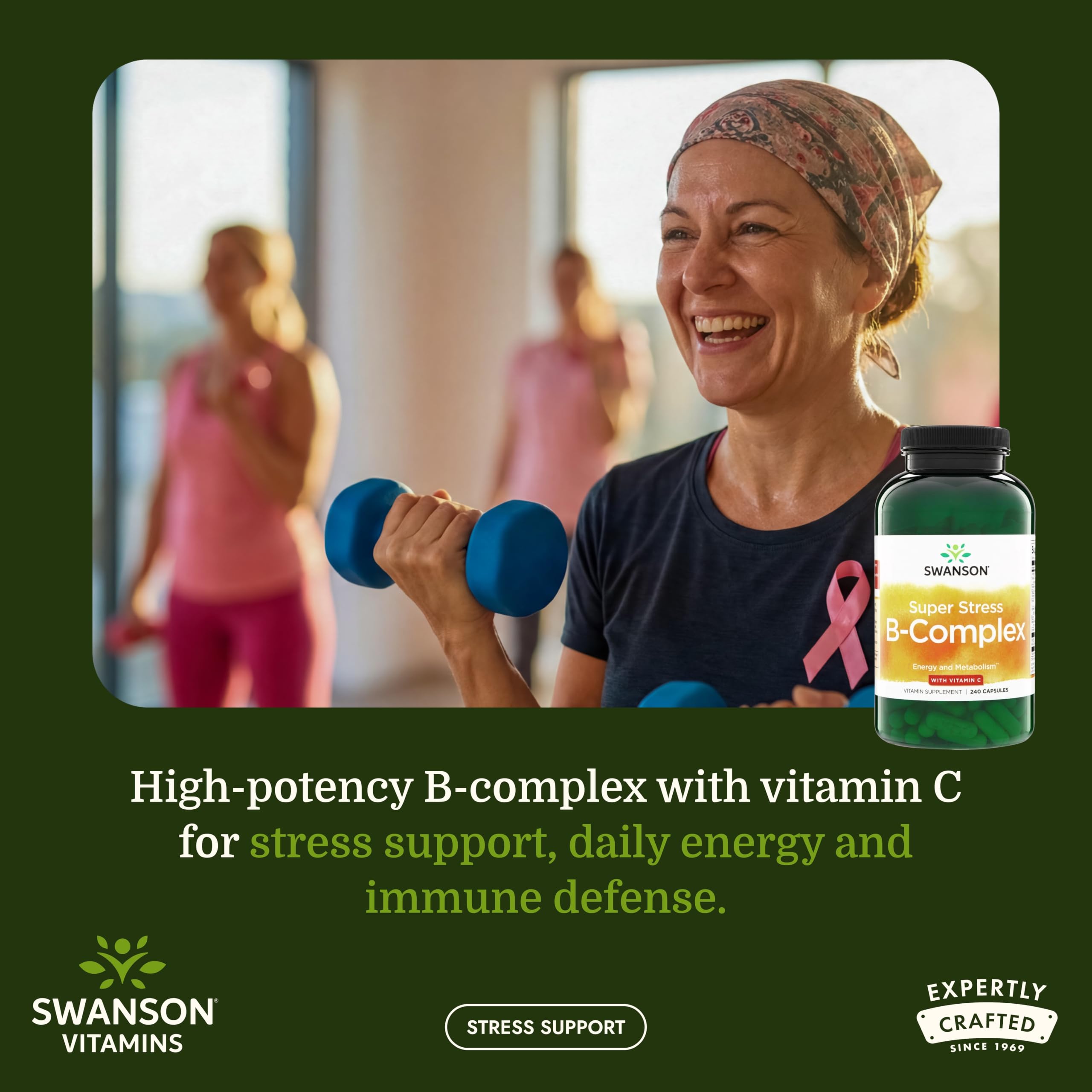 Swanson Super Stress B-Complex Energy and Wellness Supplement, 240 Capsules — Amazon image 2
