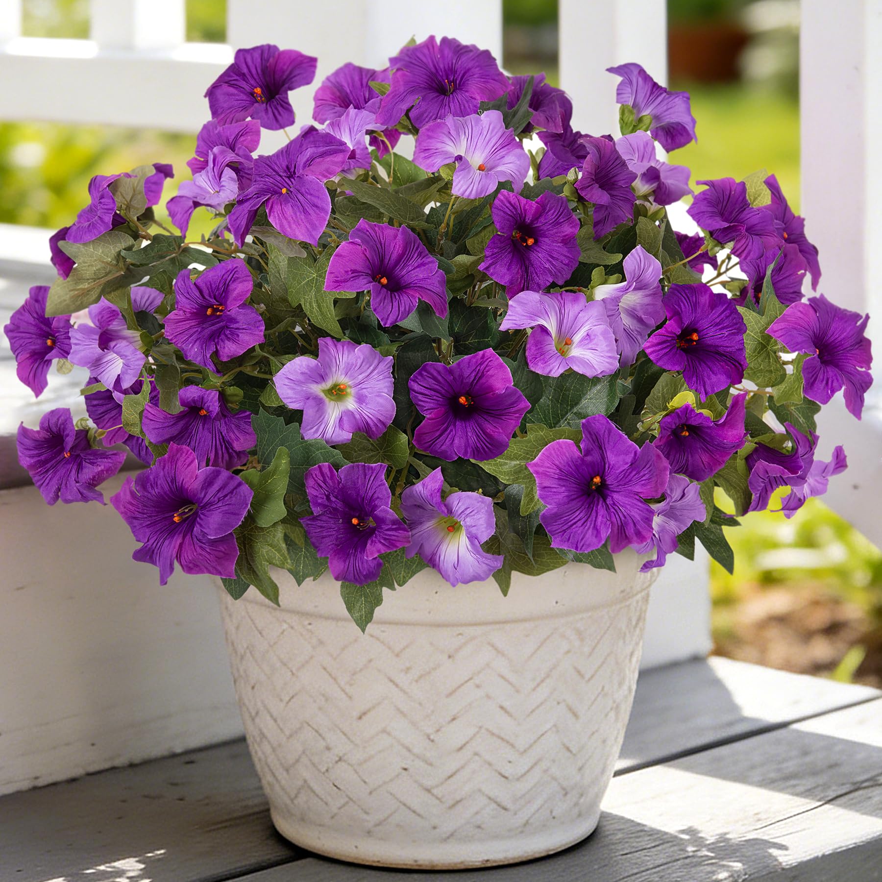 Ammyoo 6 Pcs Artificial Petunias Double Purple