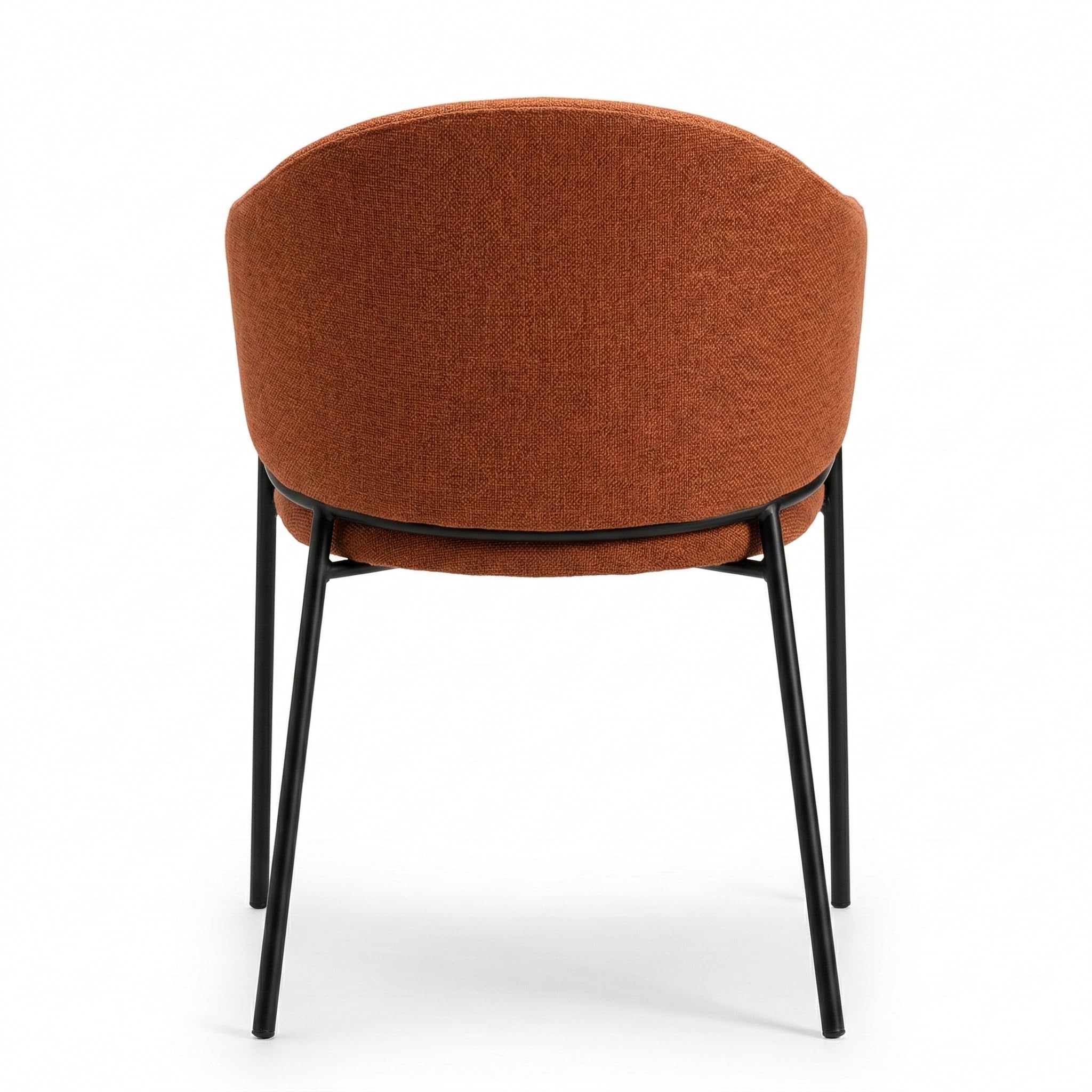 Cribel LUNIA Set di 2 Poltrone Moderne Imbottite Ruggine in Tessuto Aragon, Schienale Avvolgente con Braccioli Integrati e Gambe Nere in Metallo 52x60x78 cm