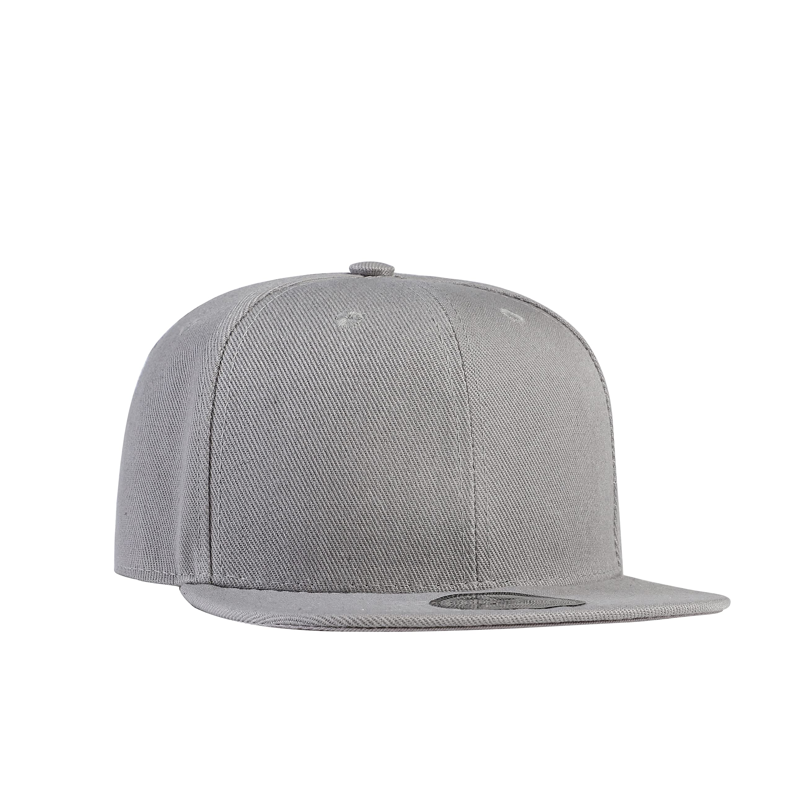 Underground Kulture Men's Grey Plain Flat Peak Snapback Baseball Cap