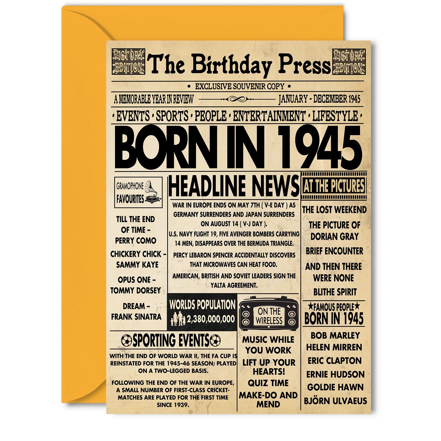 19th Birthday Cards for Men Women - Born In 2007 Newspaper - Happy 19 Birthday Card for Son Daughter Cousin Vintage Retro Back In 2007, 145mm Bday Greeting Cards — view 259