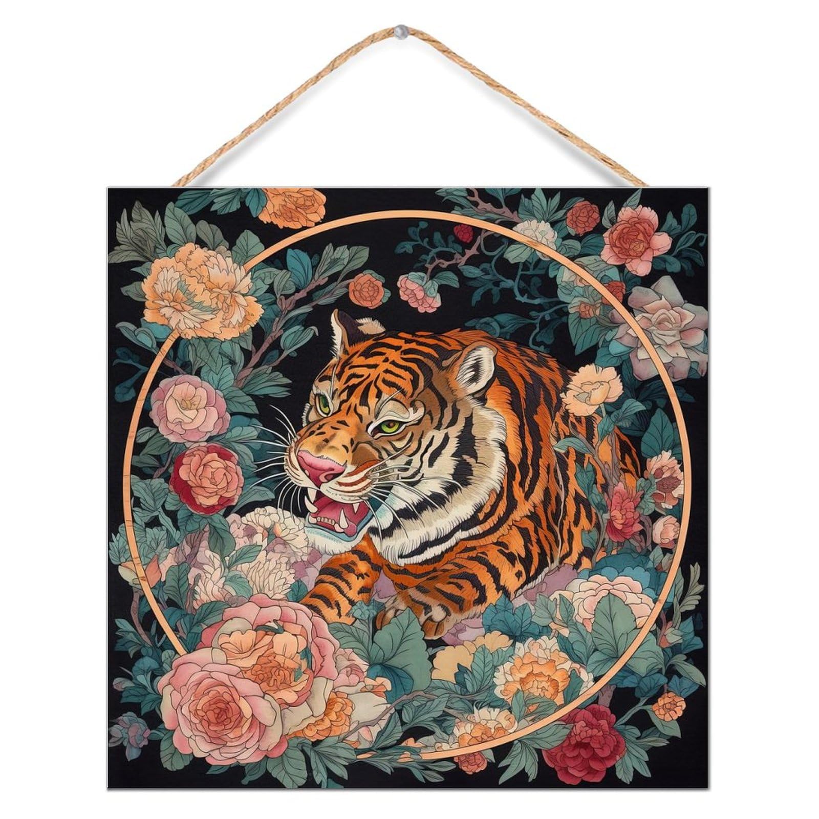 Plaque en bois tigre colorée pour habiller un mur vide 30cm