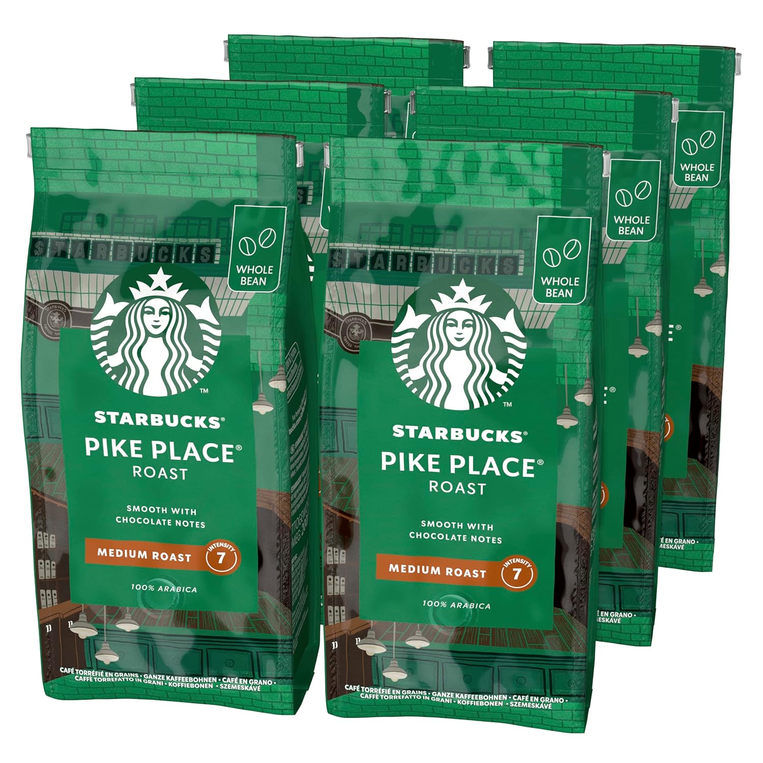 STARBUCKS Pike Place Roast, Mittlere Röstung, Ganze Kaffeebohnen 200g ...