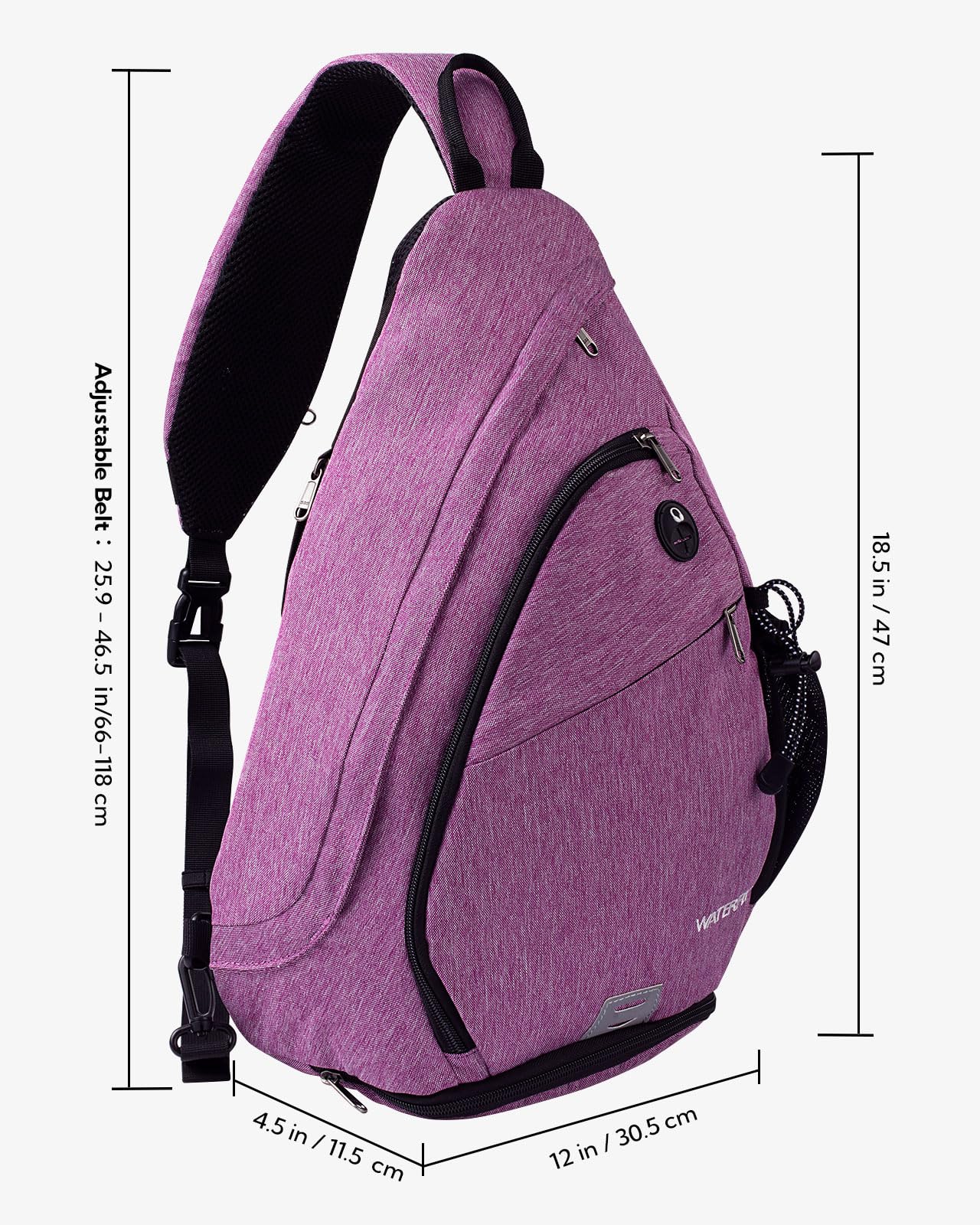 Sac Bandoulière Waterfly - Petit Sac Sport Léger - Porte Téléphone, Gourde - Pour Randonnée, Vélo - Homme/Femme