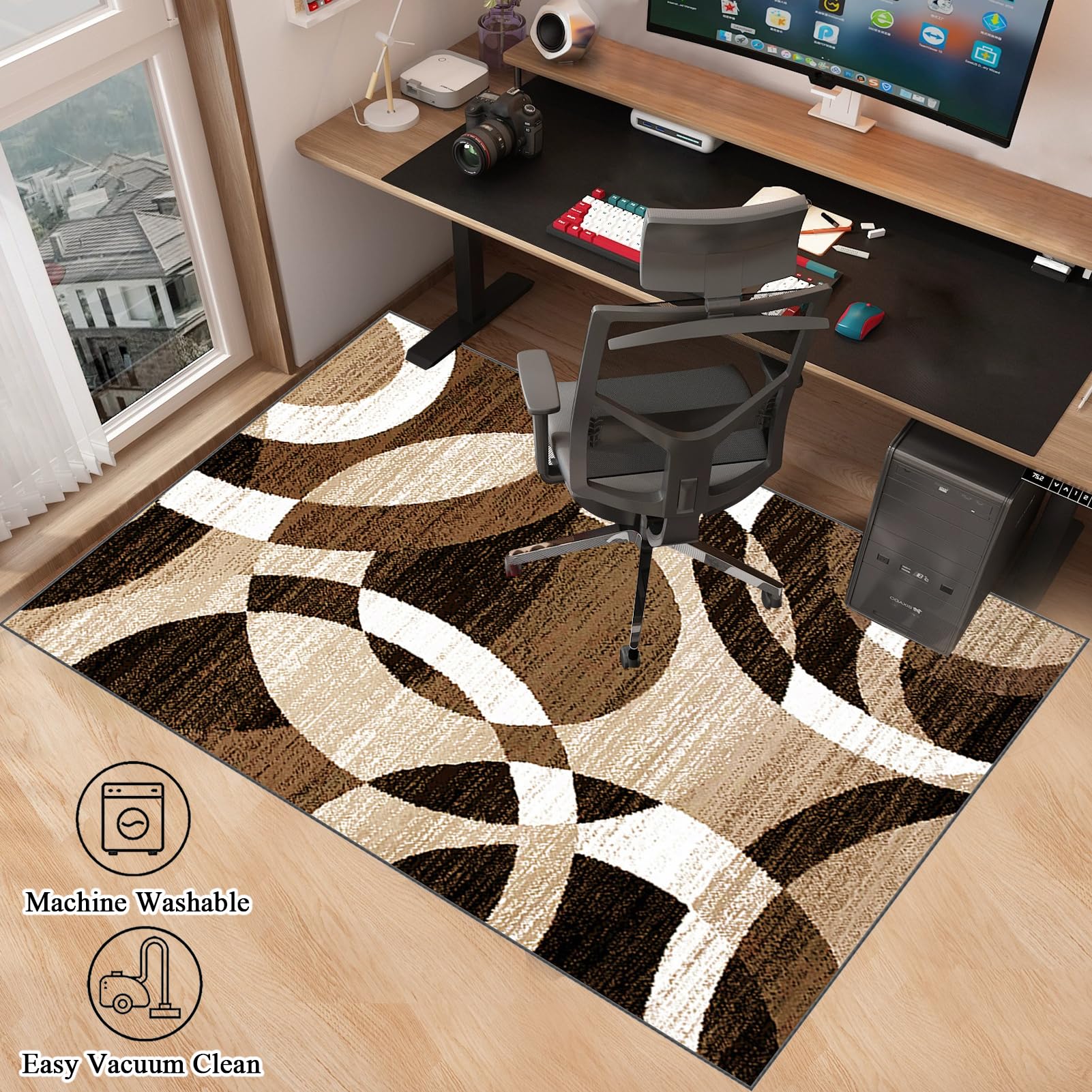 EYKWKB 160 x 180 cm Heavy Duty Office Chair Mat for Hard Floors, Color-4 - Image 2