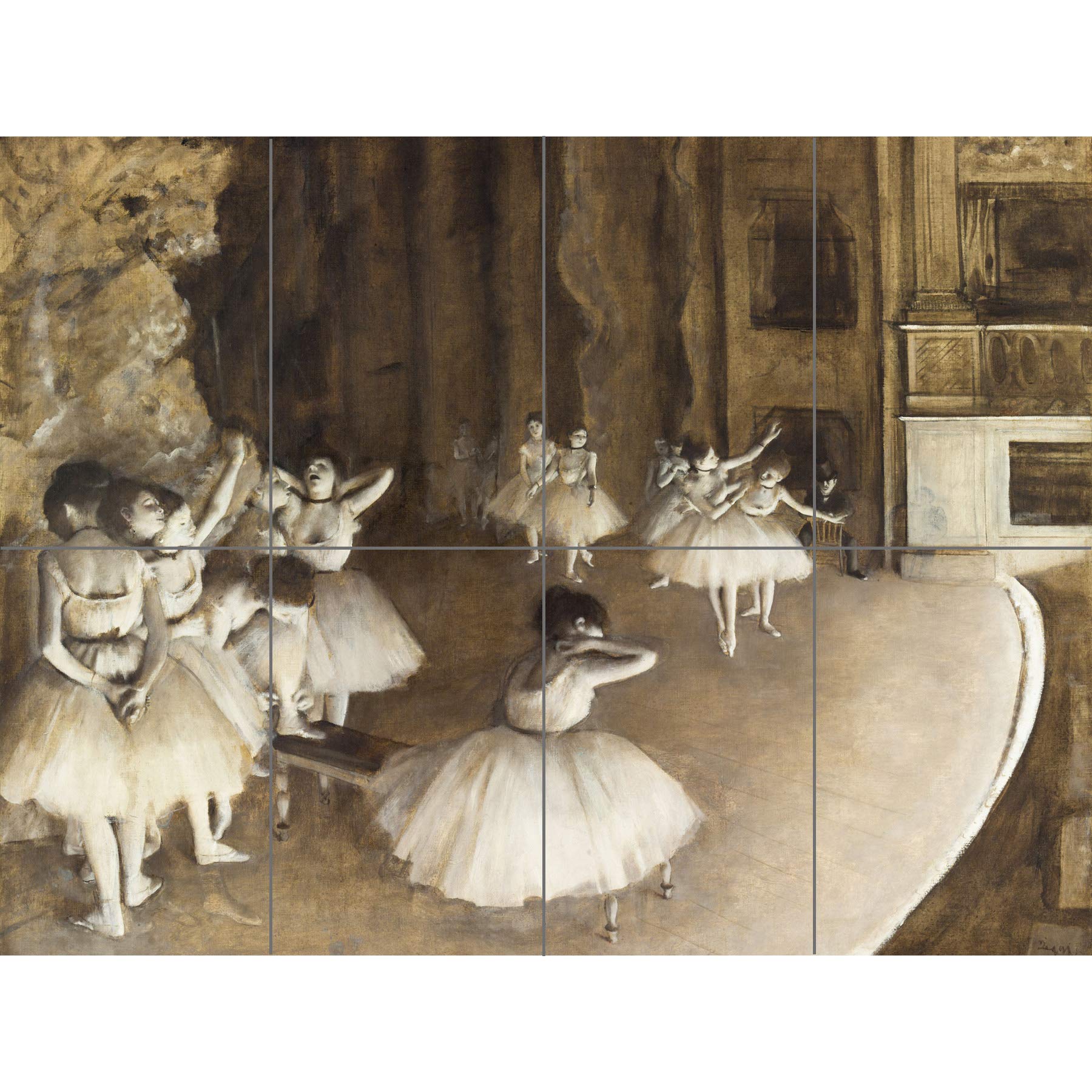 Artery8 Edgar Degas Ballet Rehearsal On Stage XL Giant Panel Poster (8 Sections)