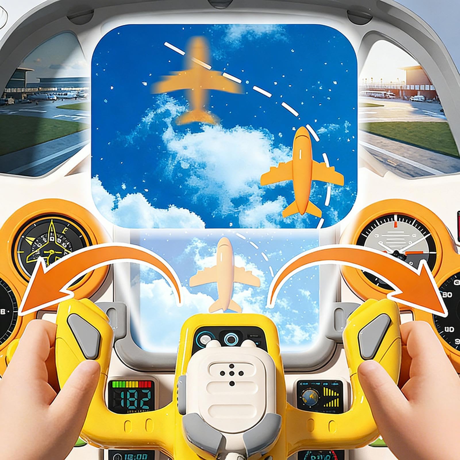 Modellino Cabina di Pilotaggio Aereo Interattivo con Pannello di Controllo