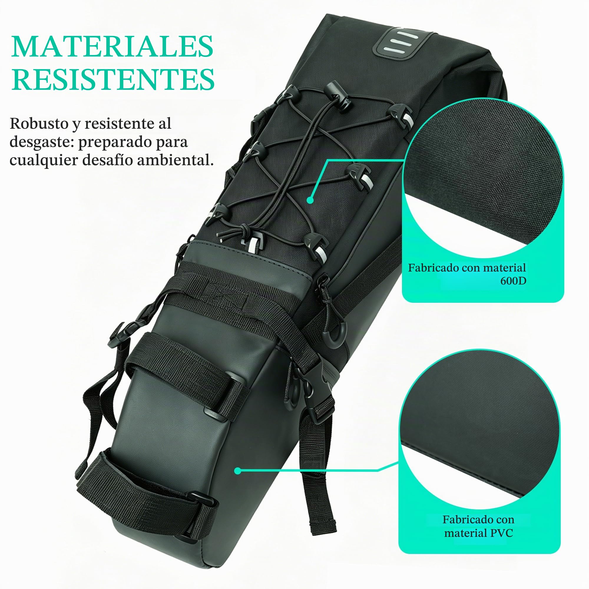 AUMTISC Bolsa de sillín de 11 l, bolsa de asiento, bolsa de almacenamiento para bicicletas de carreras, bicicletas de montaña
