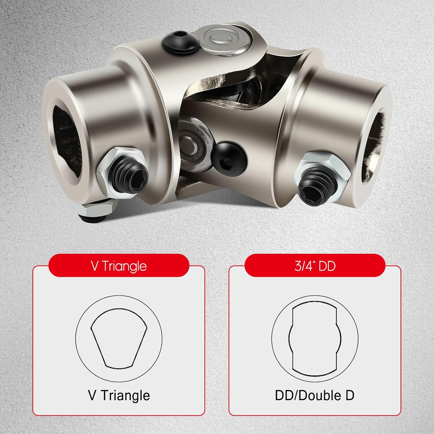 CCIYU Chrome Steering joints F-ord Triangle X 3/4 DD U-Joint Shaft 83mm