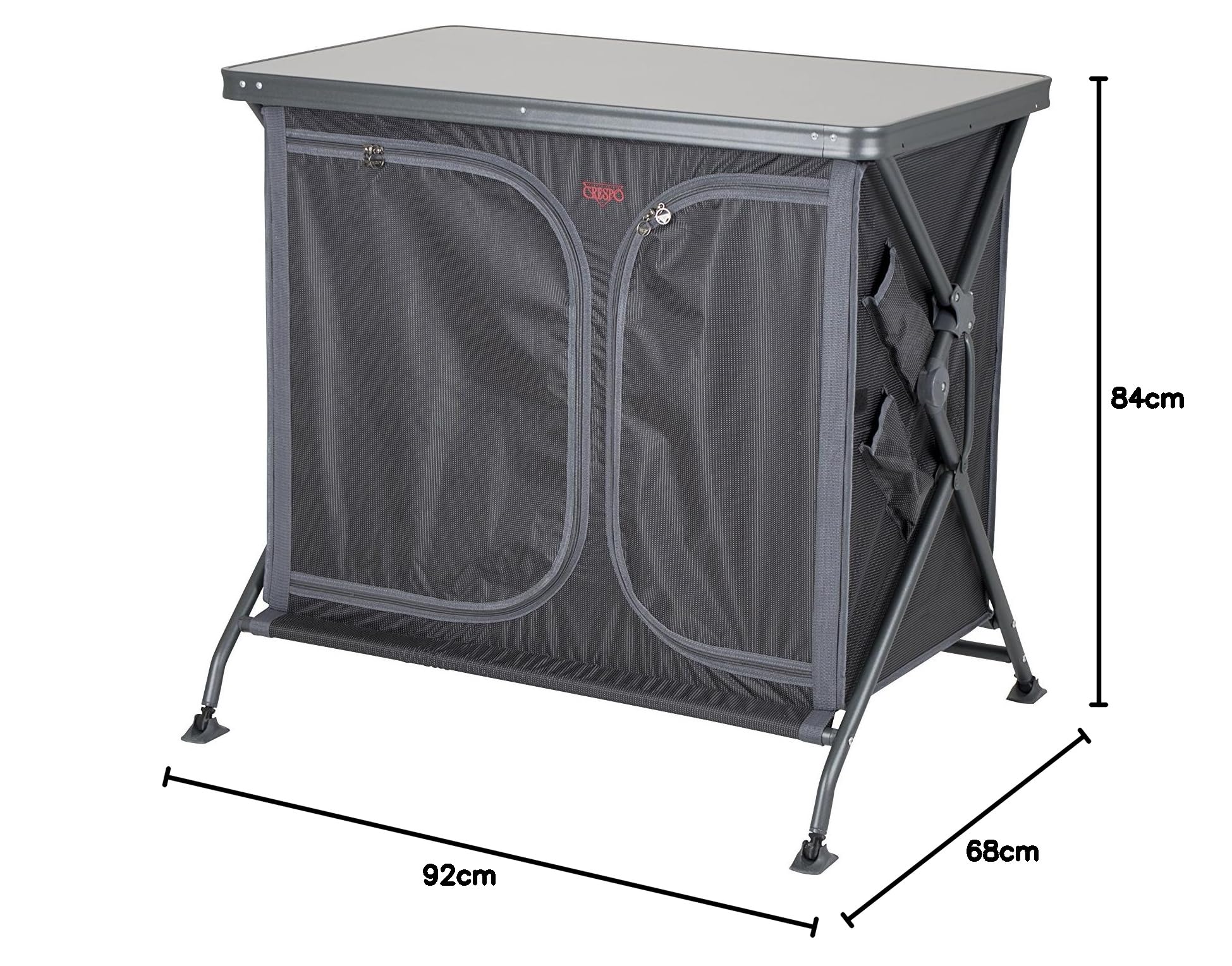 Crespo AP-105 Kücheninsel, schwarz/grau, 68 x 92 x 84 cm