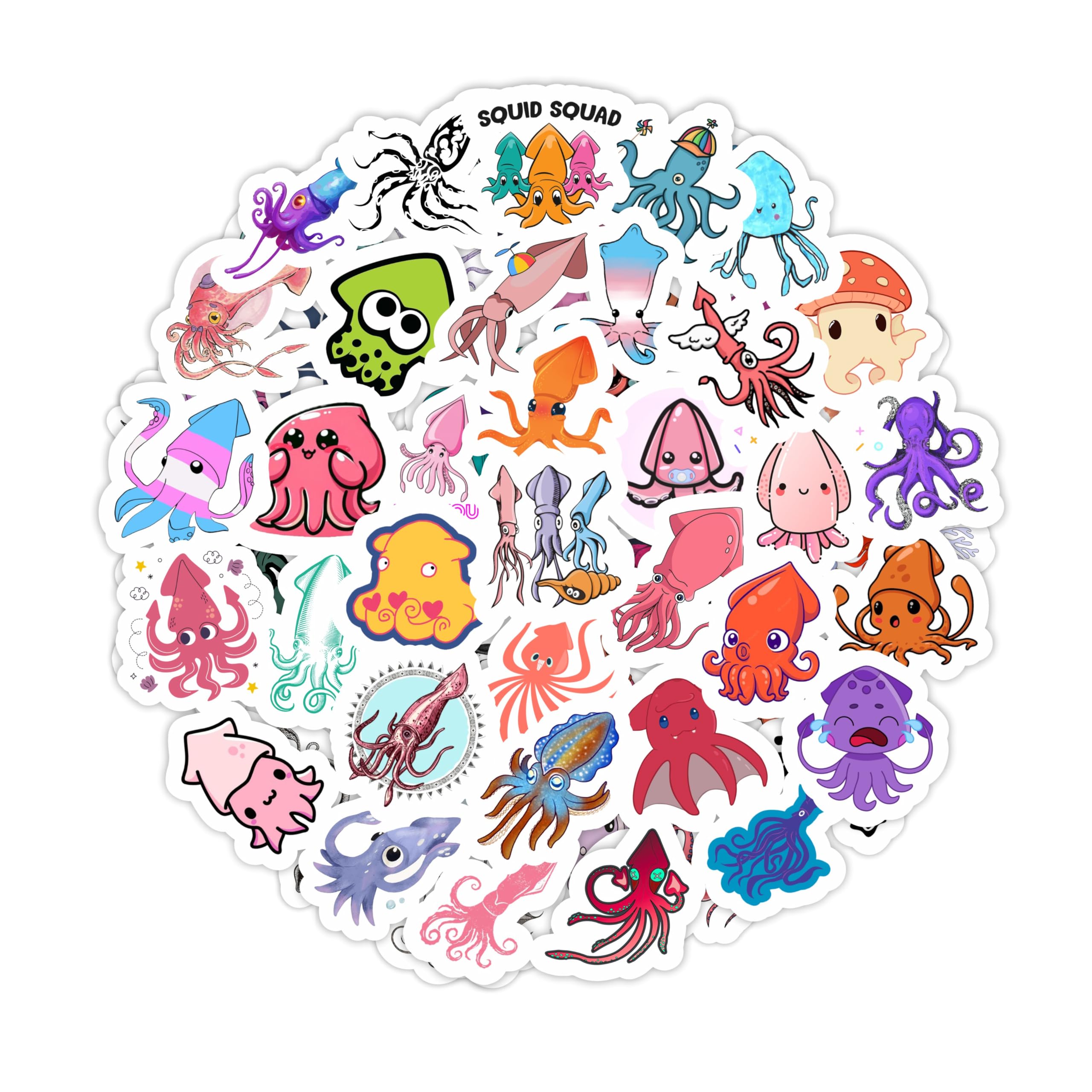 Amazon.com: BulbaCraft Squid Stickers for Water Bottle and Laptop