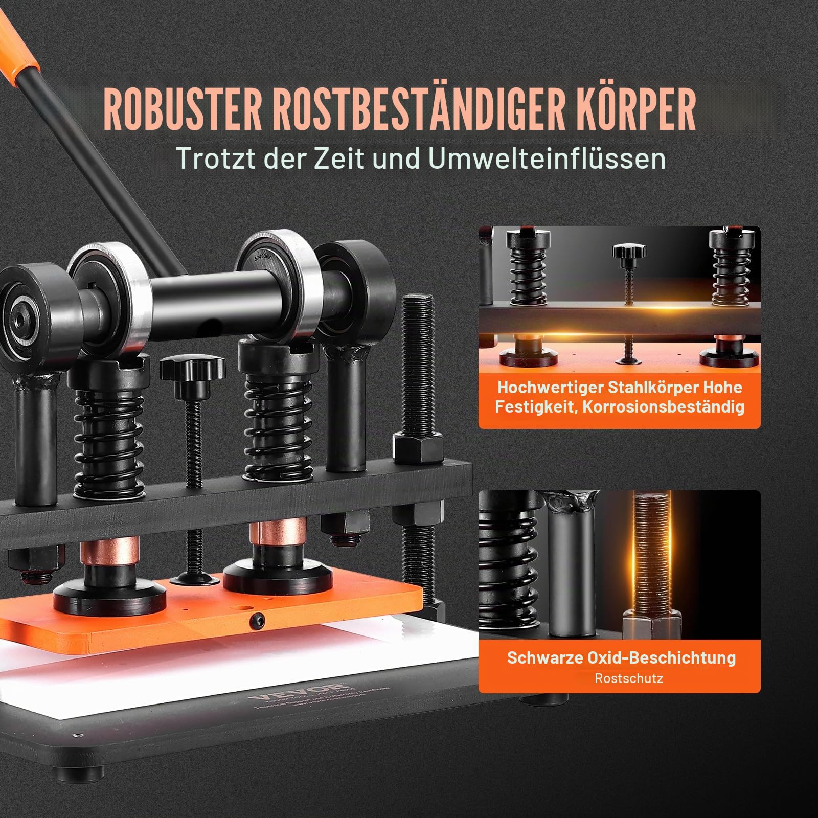 VEVOR Leder Stanzmaschine Manuelle Lederschneidemaschine 26 x 12 cm, Leder Prägemaschine 1,5 t Belastbare Leder-Stanzmaschine Geeignet für Leder, PVC/EVA-Schaumstoff, nicht Klebende Materialien